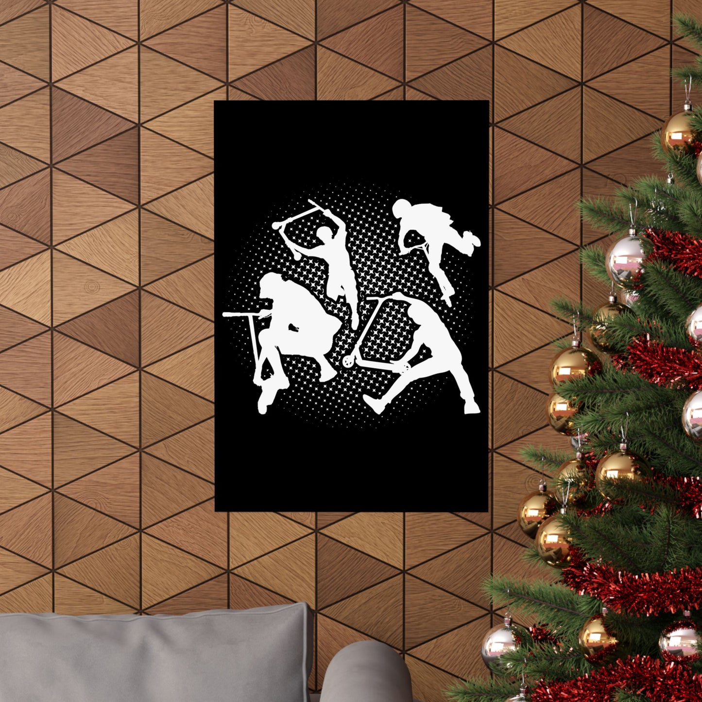 Scooter Stunt Silhouette Matte Poster — Extreme Freestyle Scooter Wall Art