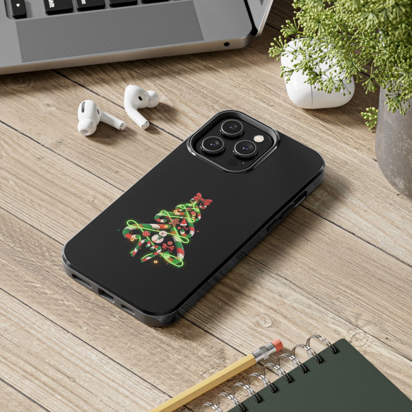 Christmas Candy Cane Xmas Tree Light Gifts - Tough Phone Case