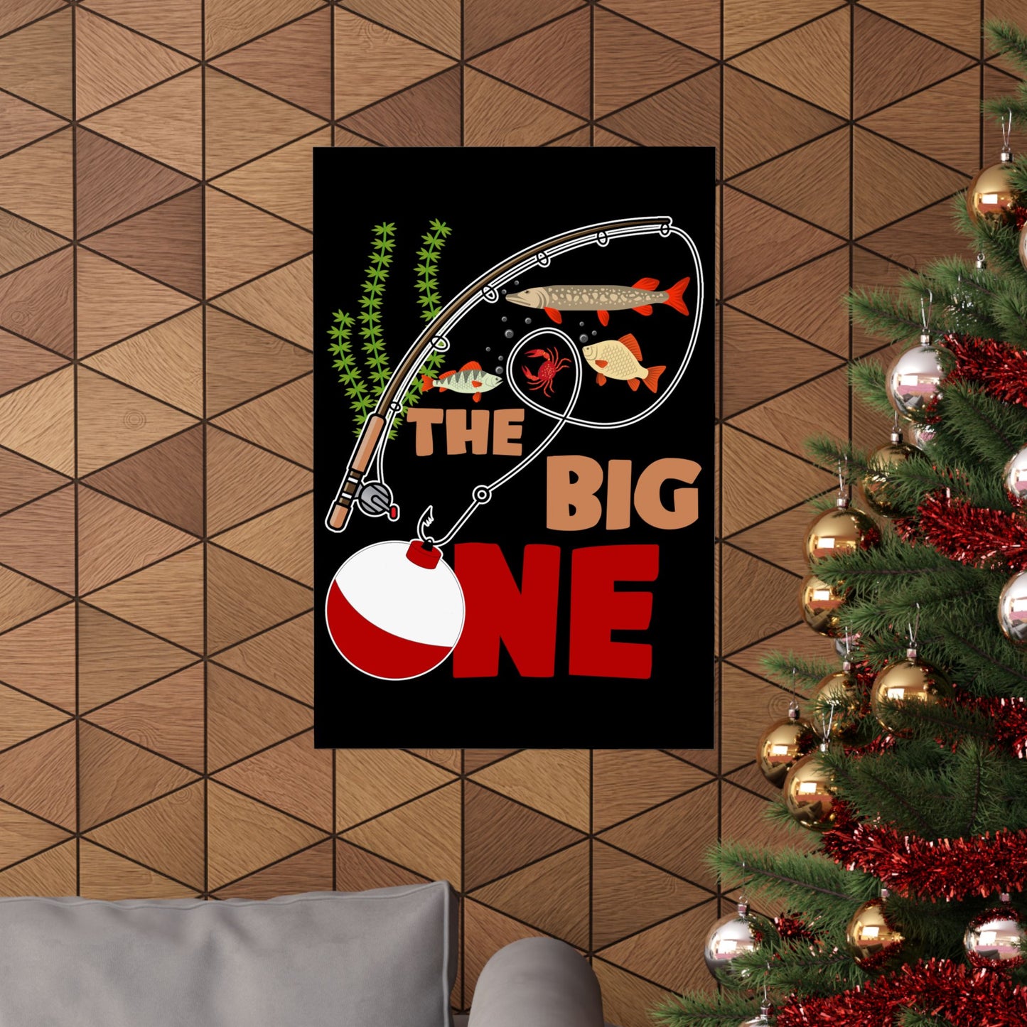 Kids Fishing The Big One Year 1St First Birthday Little Fisherman - Wall Art