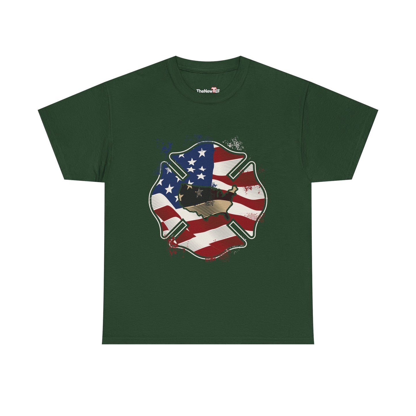 American Flag Firefighter Usa United States Badge - Unisex T-Shirt