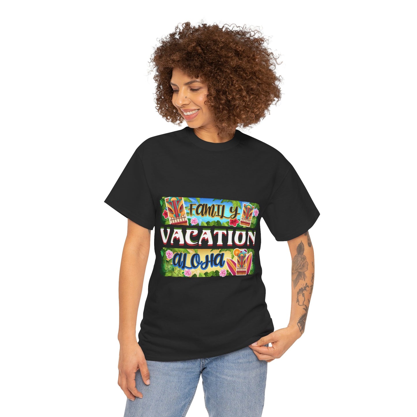 Family Vacation Aloha Tiki Tropical Beach Unisex Graphic T-Shirt