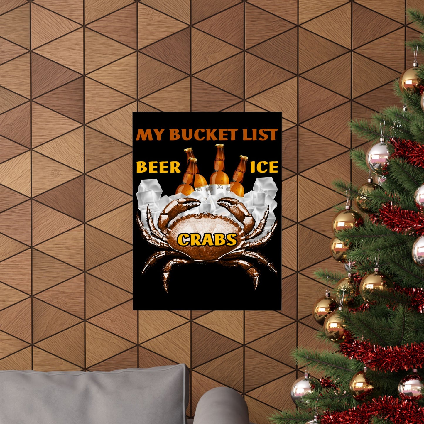 Crab Boil Gift Seafood Bucket List Beer Ice Crabs - Wall Art