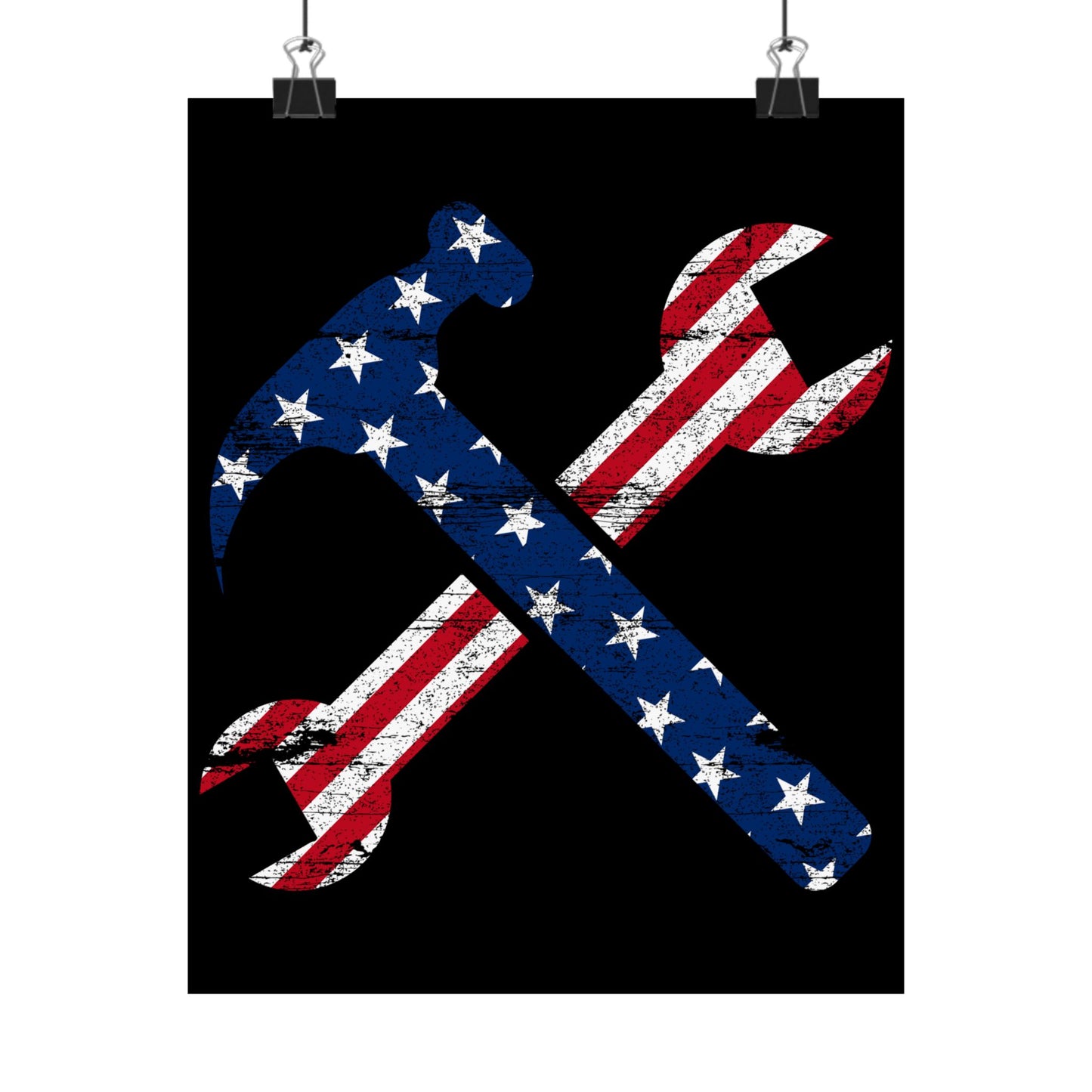 American Flag Ironworker And Tools - Wall Art