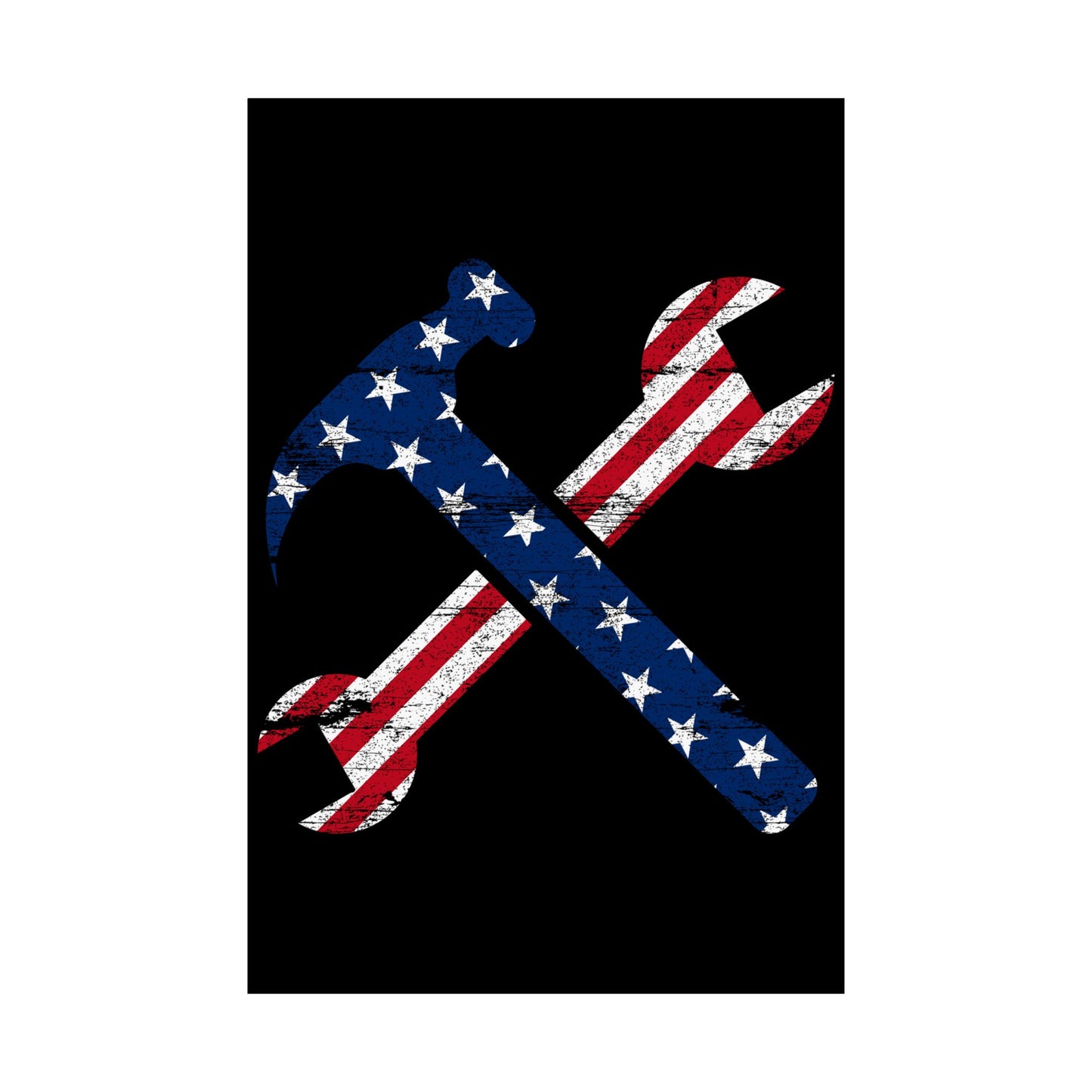 American Flag Ironworker And Tools - Wall Art
