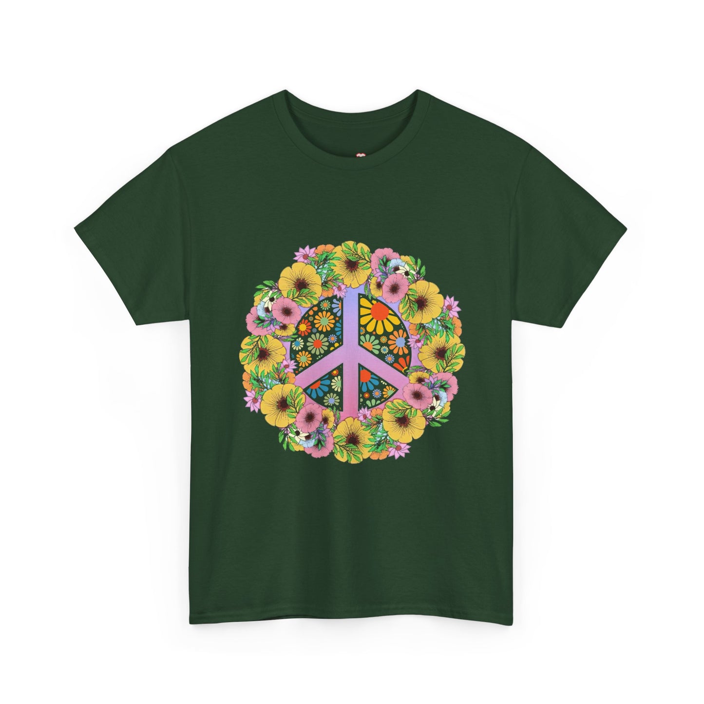 Peace Sign Bright Colorful Flower 60S 70S - Unisex T-Shirt