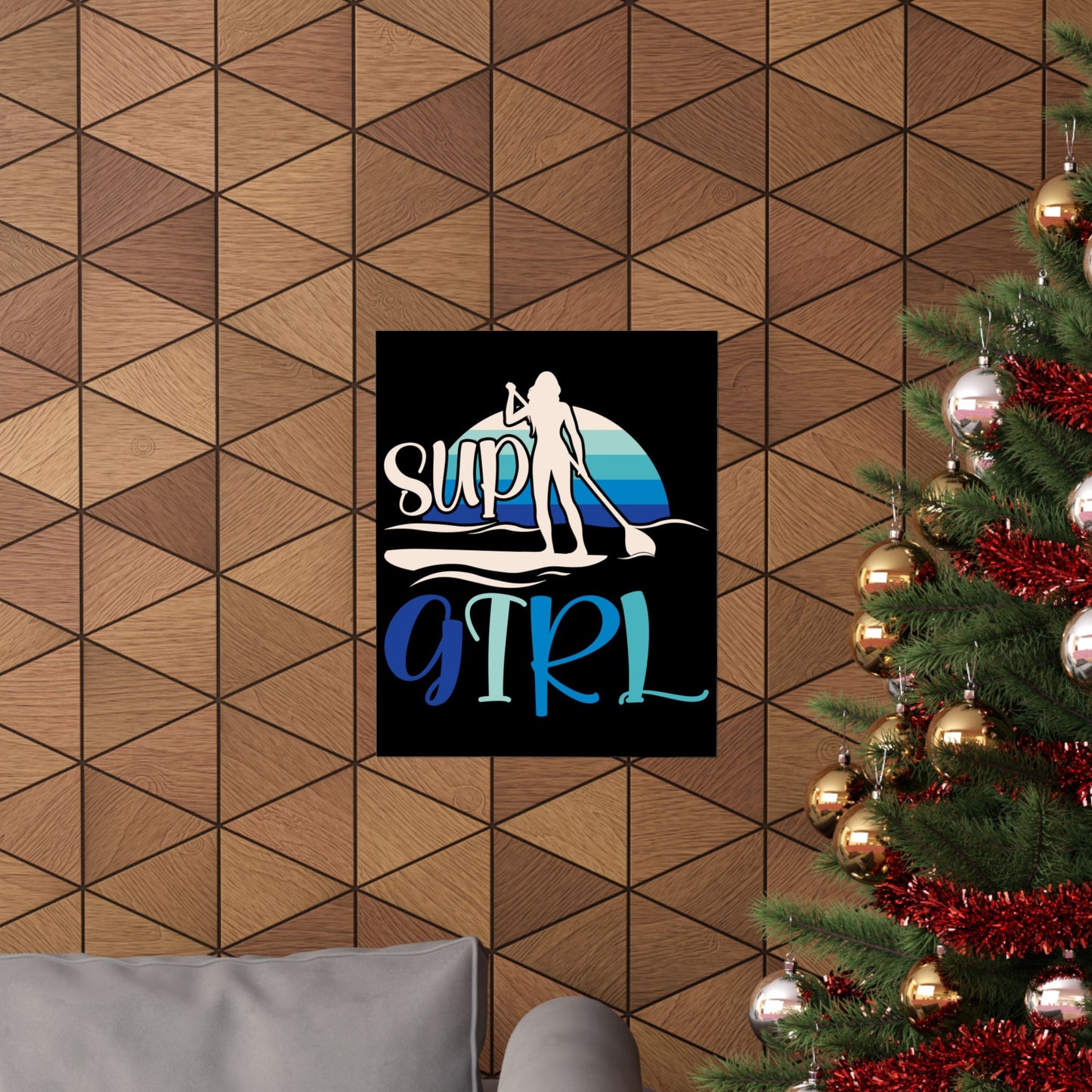 Sup Girl Shirt Stand Up Paddle Boarding Female - Wall Art