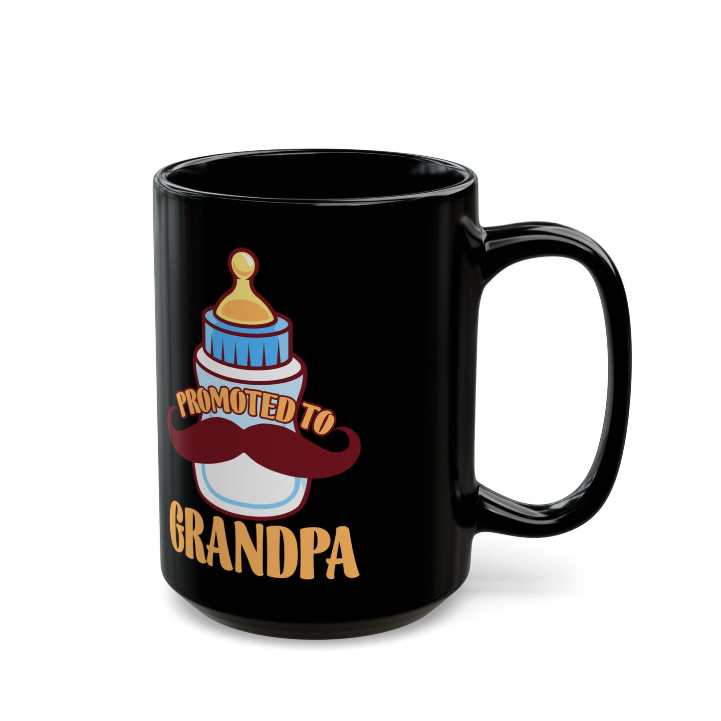 Funny Grandpa. Promoted To Grandpa - Black Mug