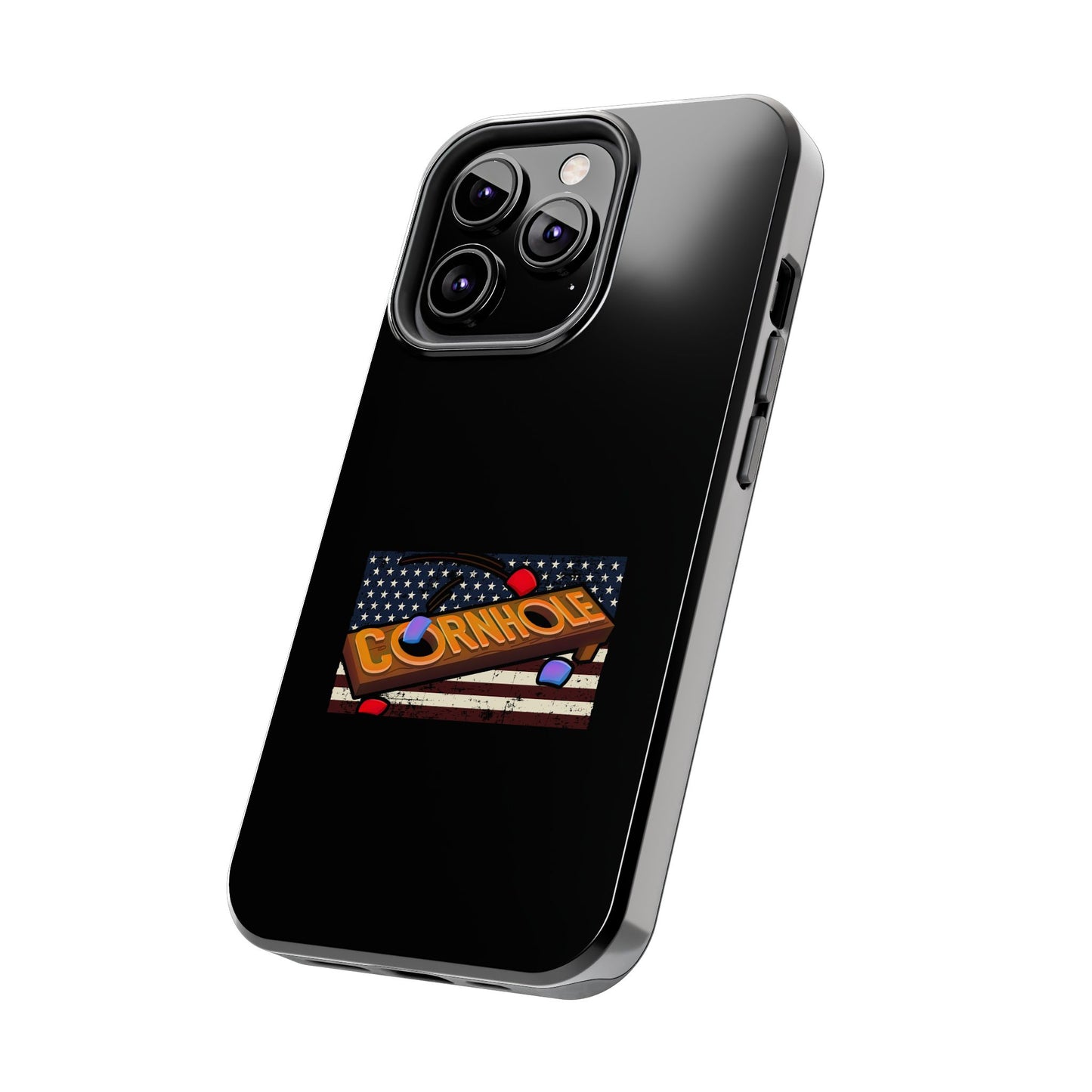 American Flag Cornhole - Rex Valentine Design - Tough Phone Case