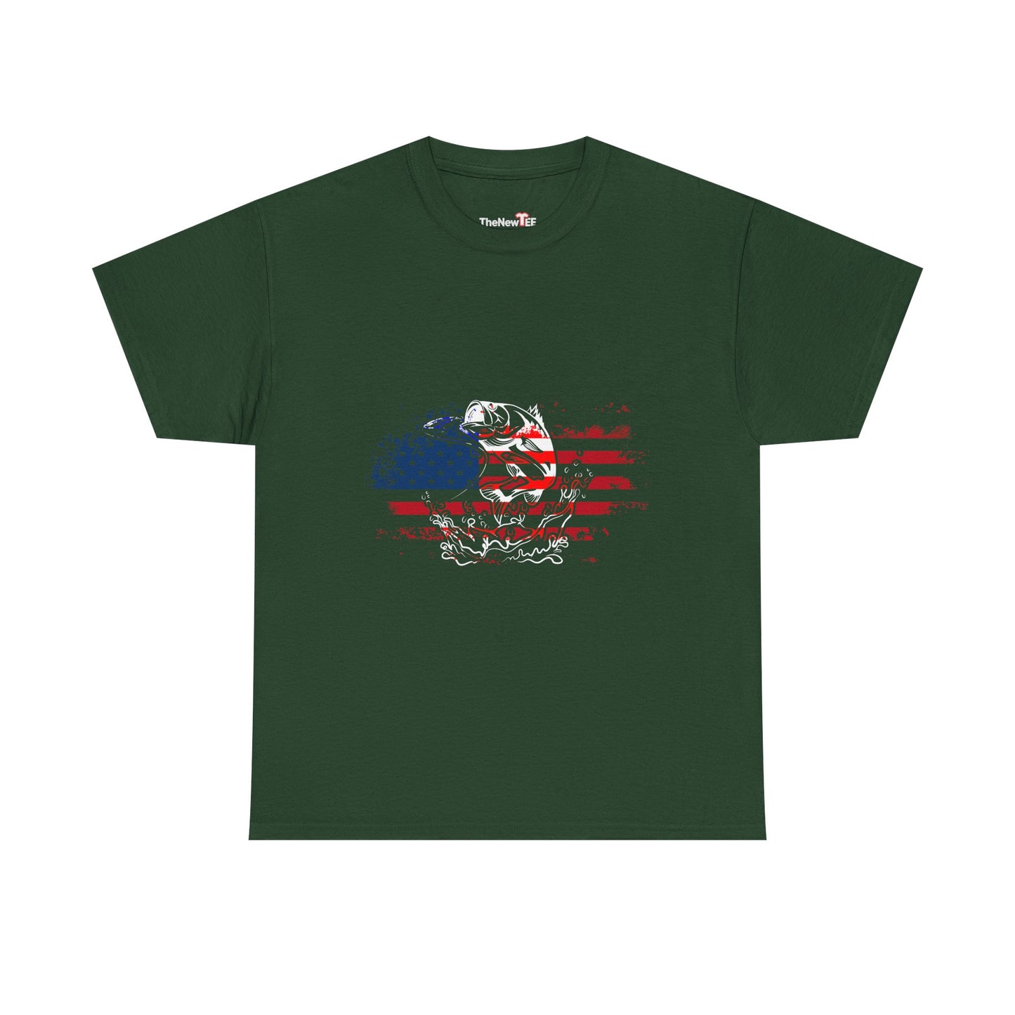 Fishing American Flag Vintage - Unisex T-Shirt