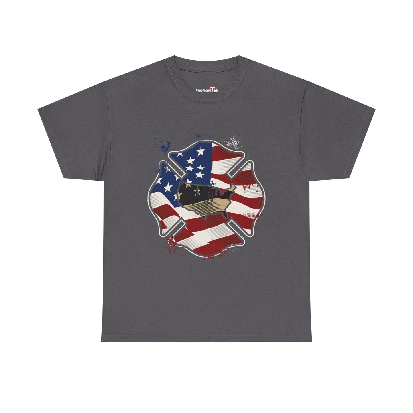American Flag Firefighter Usa United States Badge - Unisex T-Shirt