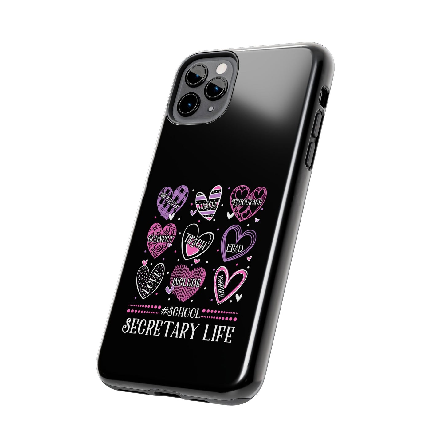 School Secretary Hearts Valentine Valentines Day - Tough Phone Case