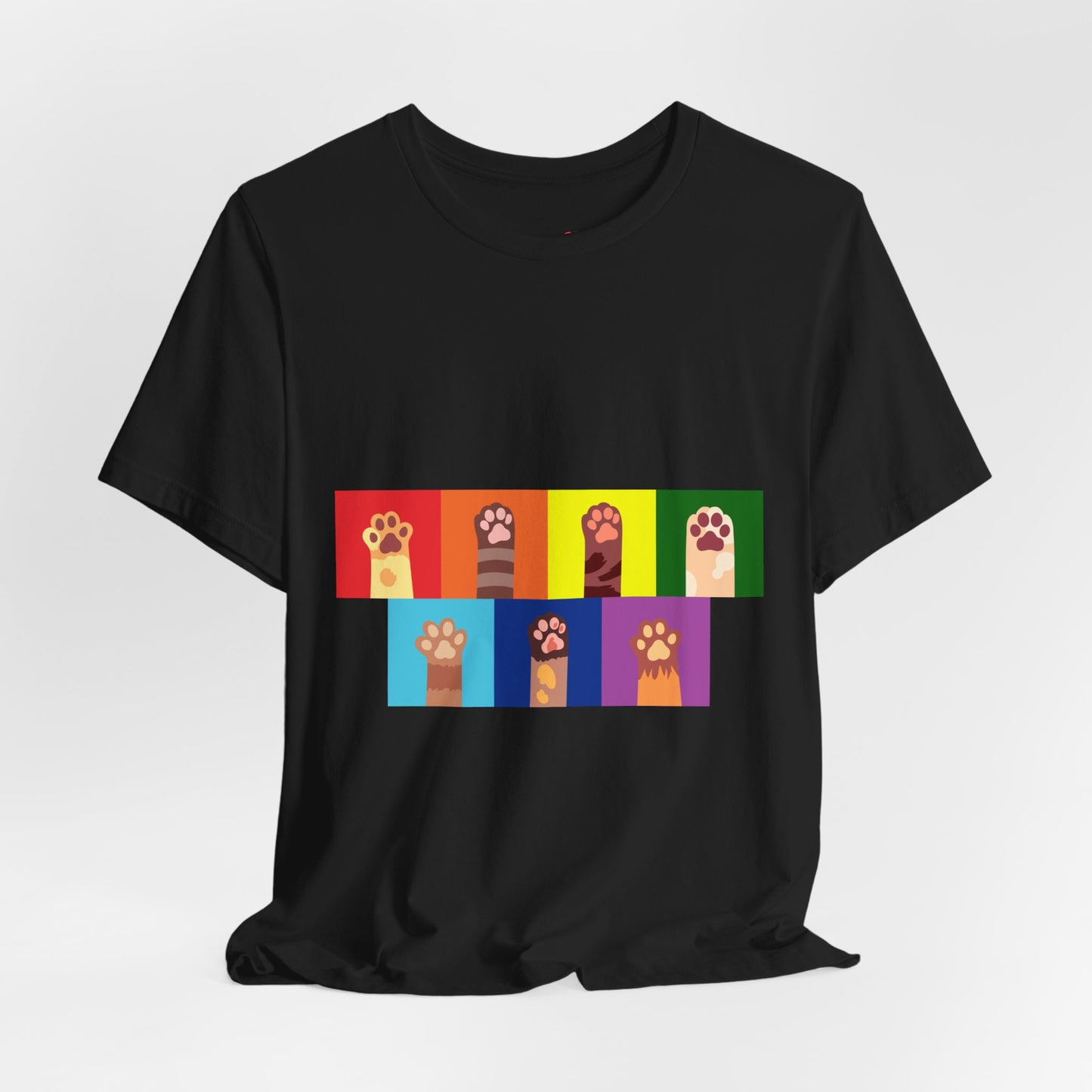Cute Colorful Cat Paws Design TShirt