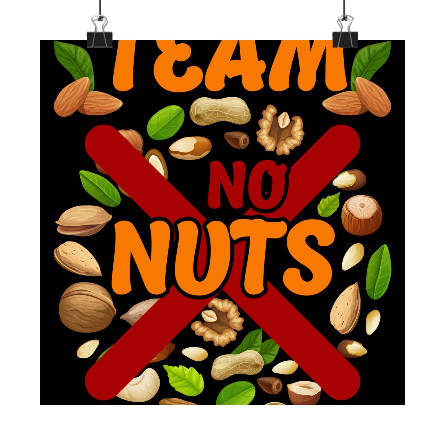 Gender Reveal Team No Nuts Girl Matching Family Baby Party - Wall Art