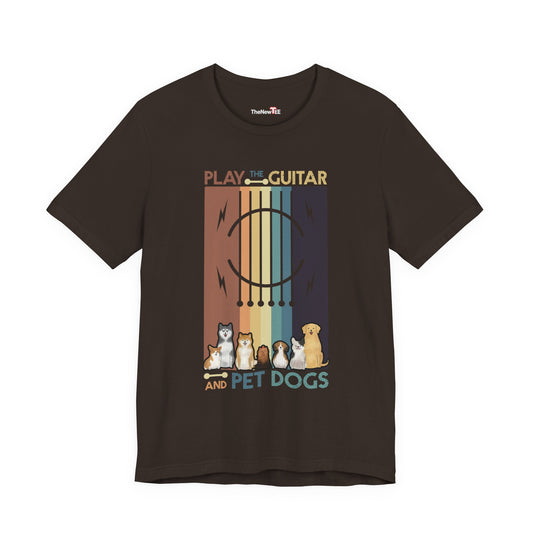 Retro Guitar Player Saying Dog Owner Guitarist I Pet Dogs T-shirt