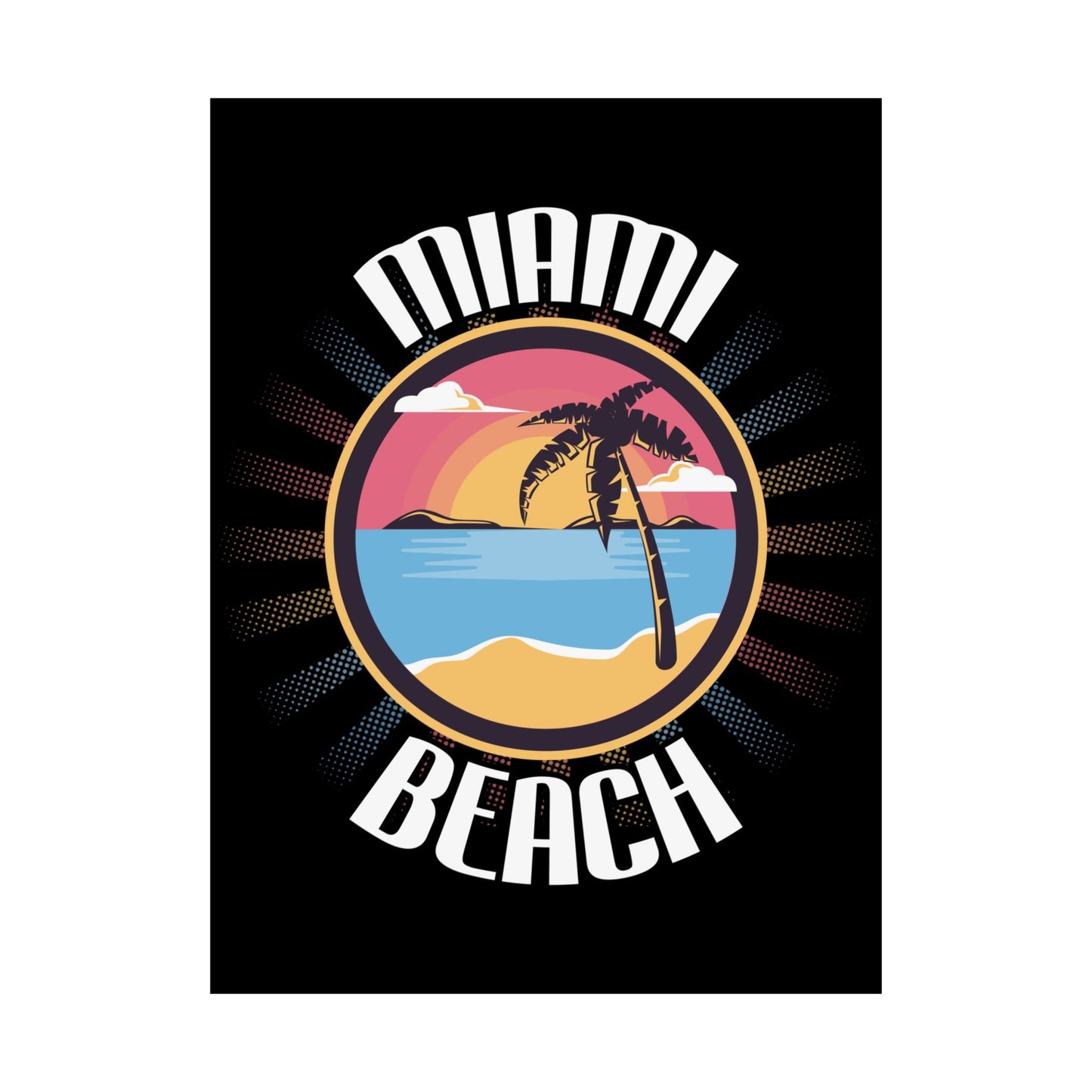 Miami Beach Vintage 70S Florida Summer - Wall Art