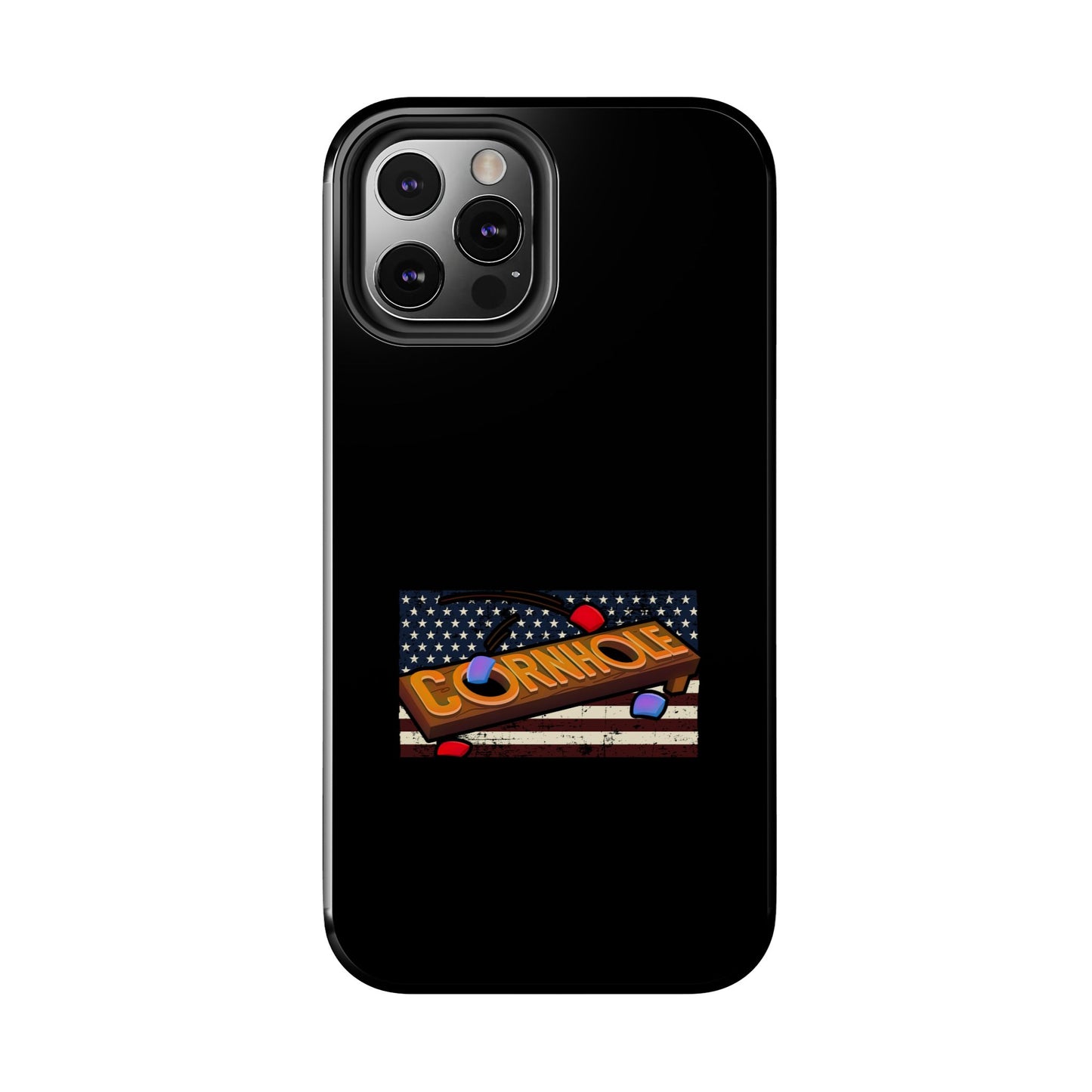 American Flag Cornhole - Rex Valentine Design - Tough Phone Case