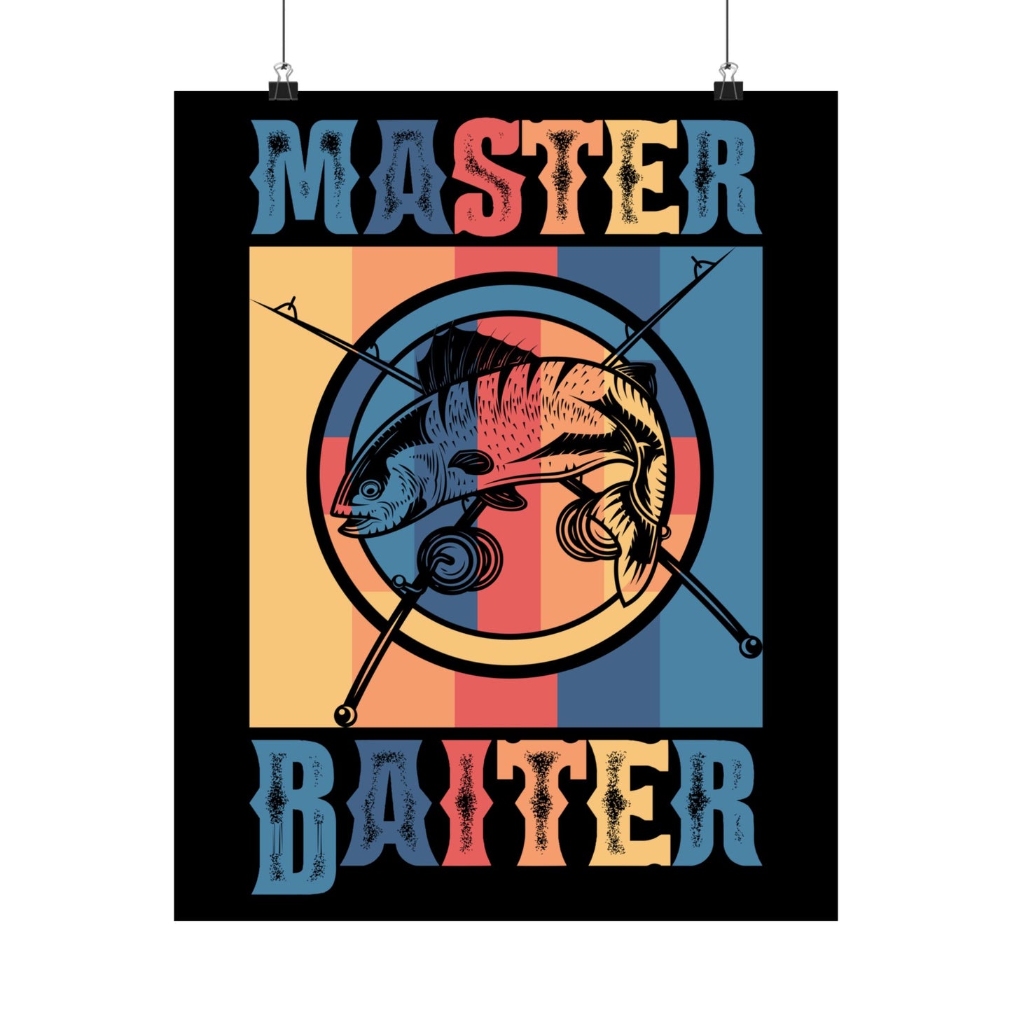 Master Baiter Vintage Bass Fishing Funny Camping - Wall Art