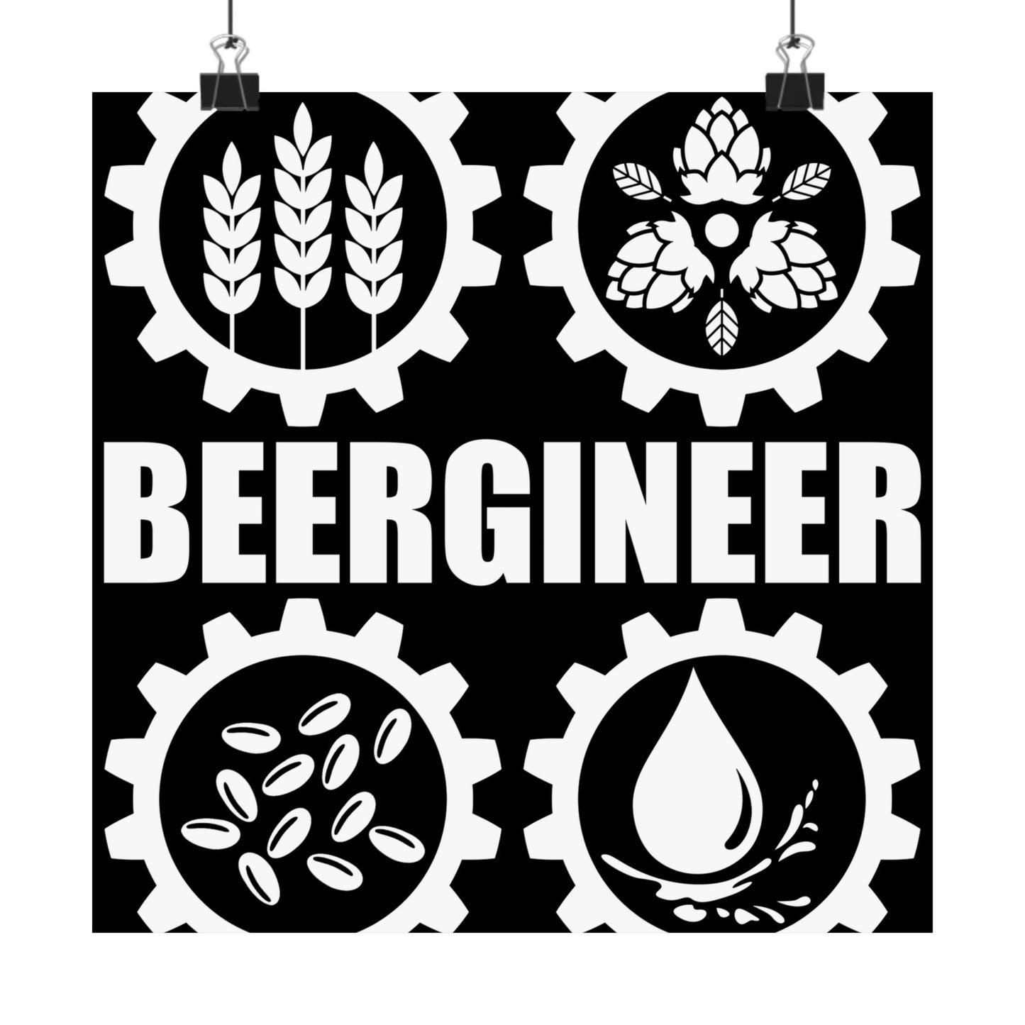 Beergineer Homebrew Home Brewing Craft Beer Brewer - Wall Art