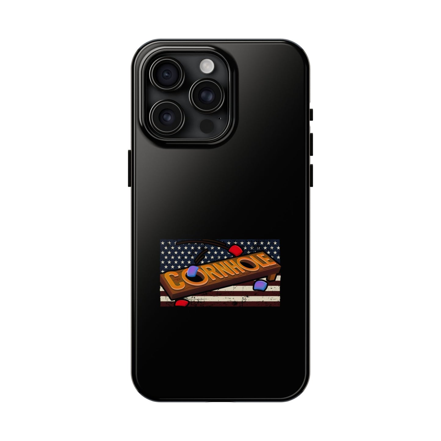 American Flag Cornhole - Rex Valentine Design - Tough Phone Case