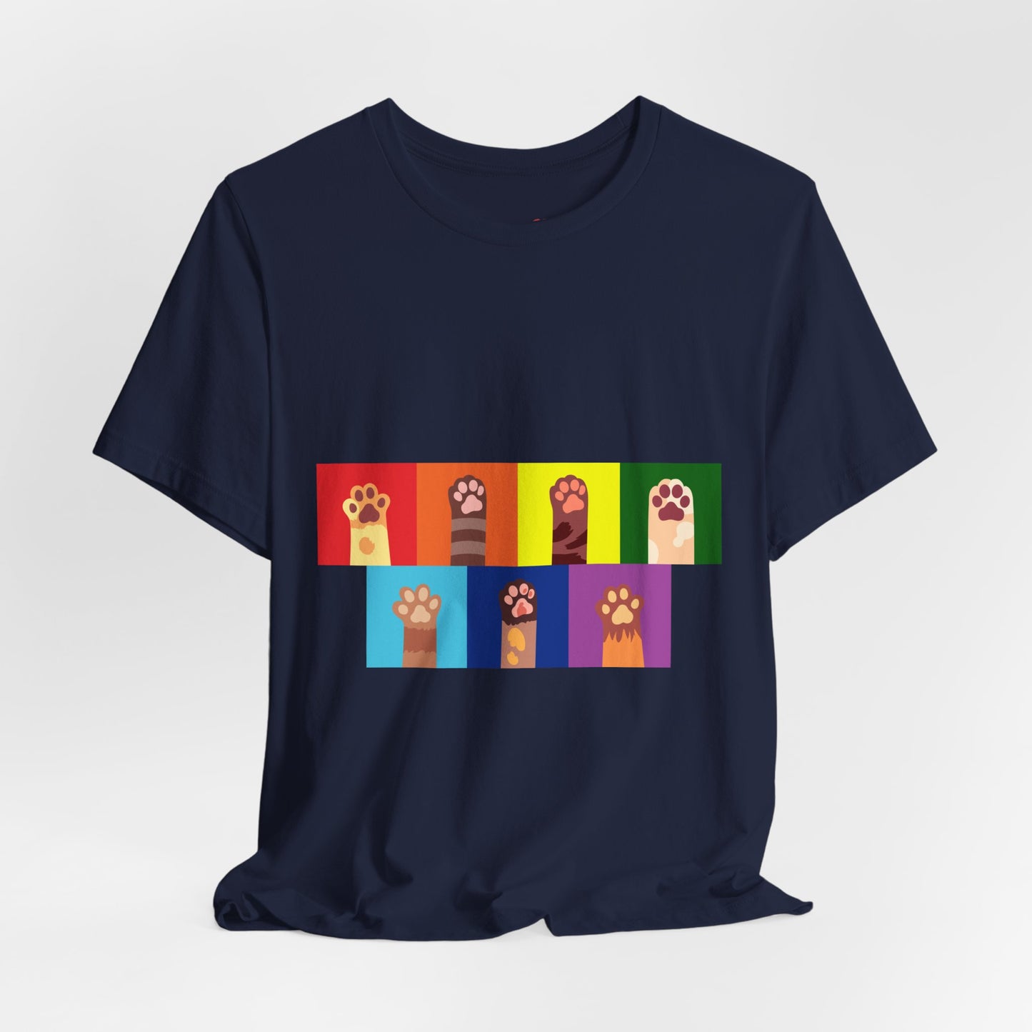 Cute Colorful Cat Paws Design TShirt