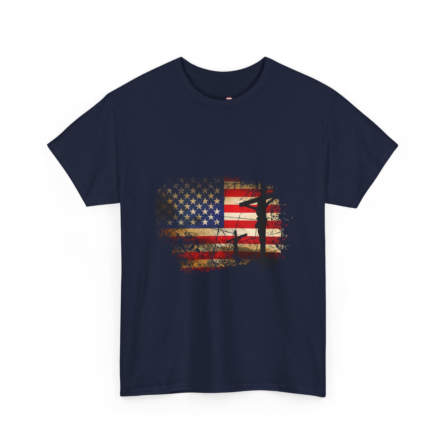 Cross Christ American Flag Pride Hand Christian Lover Gift - Unisex T-Shirt