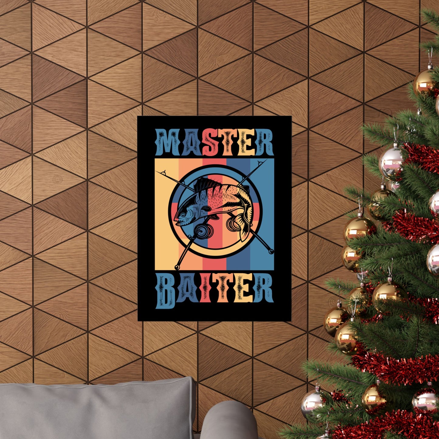 Master Baiter Vintage Bass Fishing Funny Camping - Wall Art