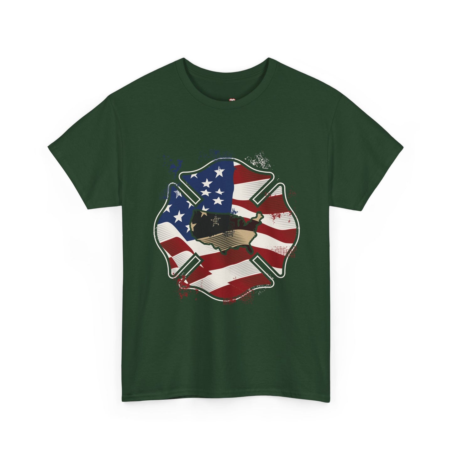 American Flag Firefighter Usa United States Badge - Unisex T-Shirt
