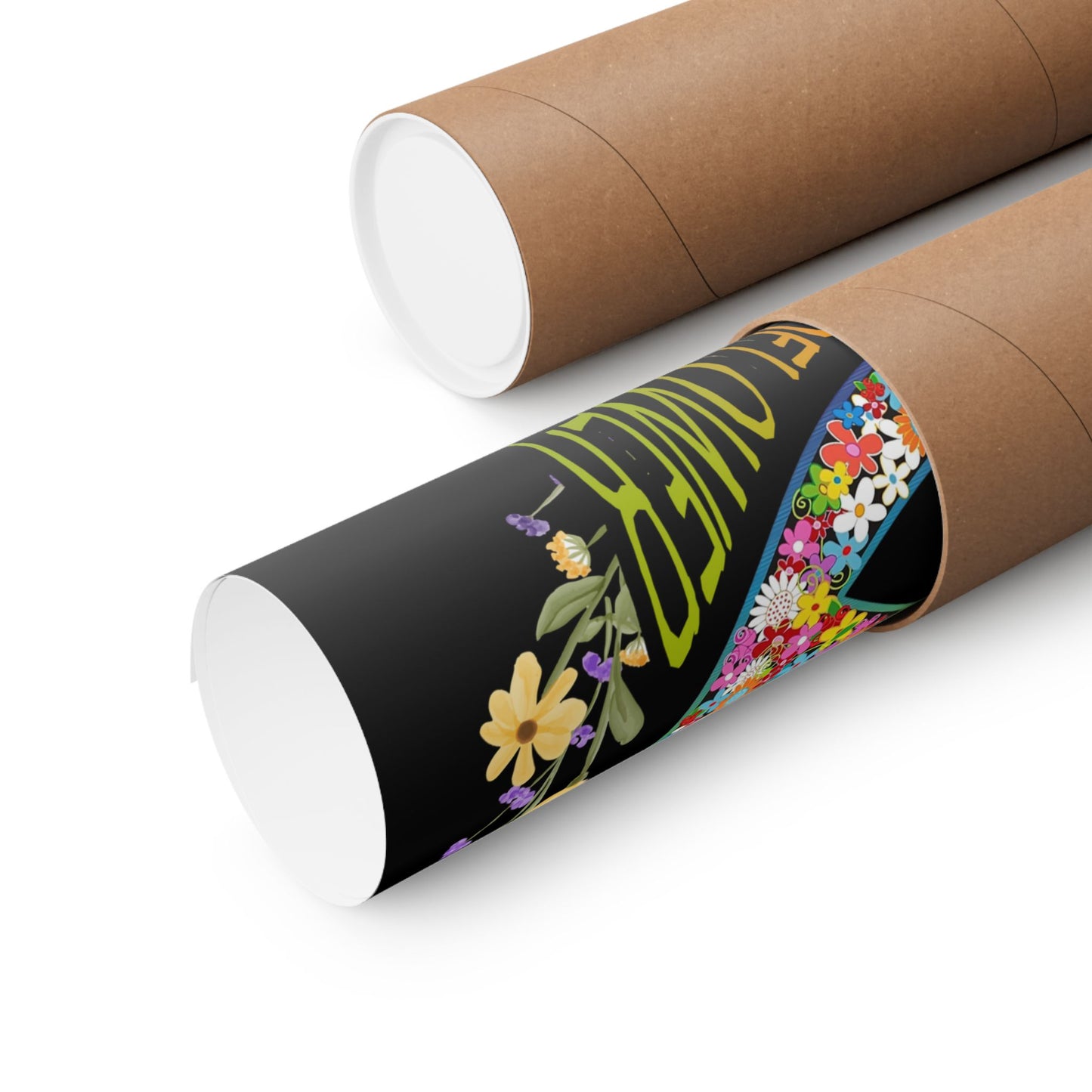 You Belong Among The Wildflower Hippie Peace Symbol - Wall Art