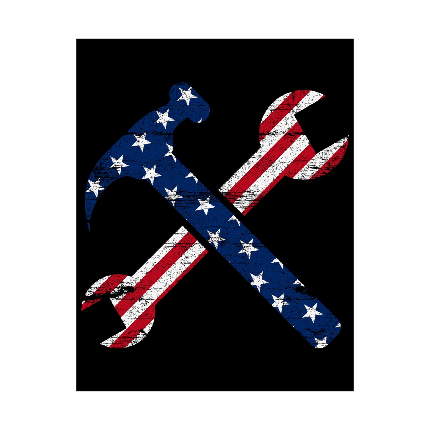 American Flag Ironworker And Tools - Wall Art