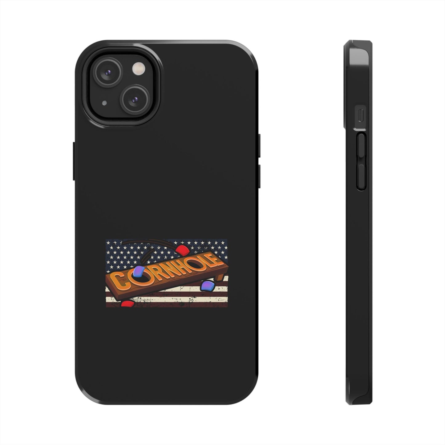 American Flag Cornhole - Rex Valentine Design - Tough Phone Case