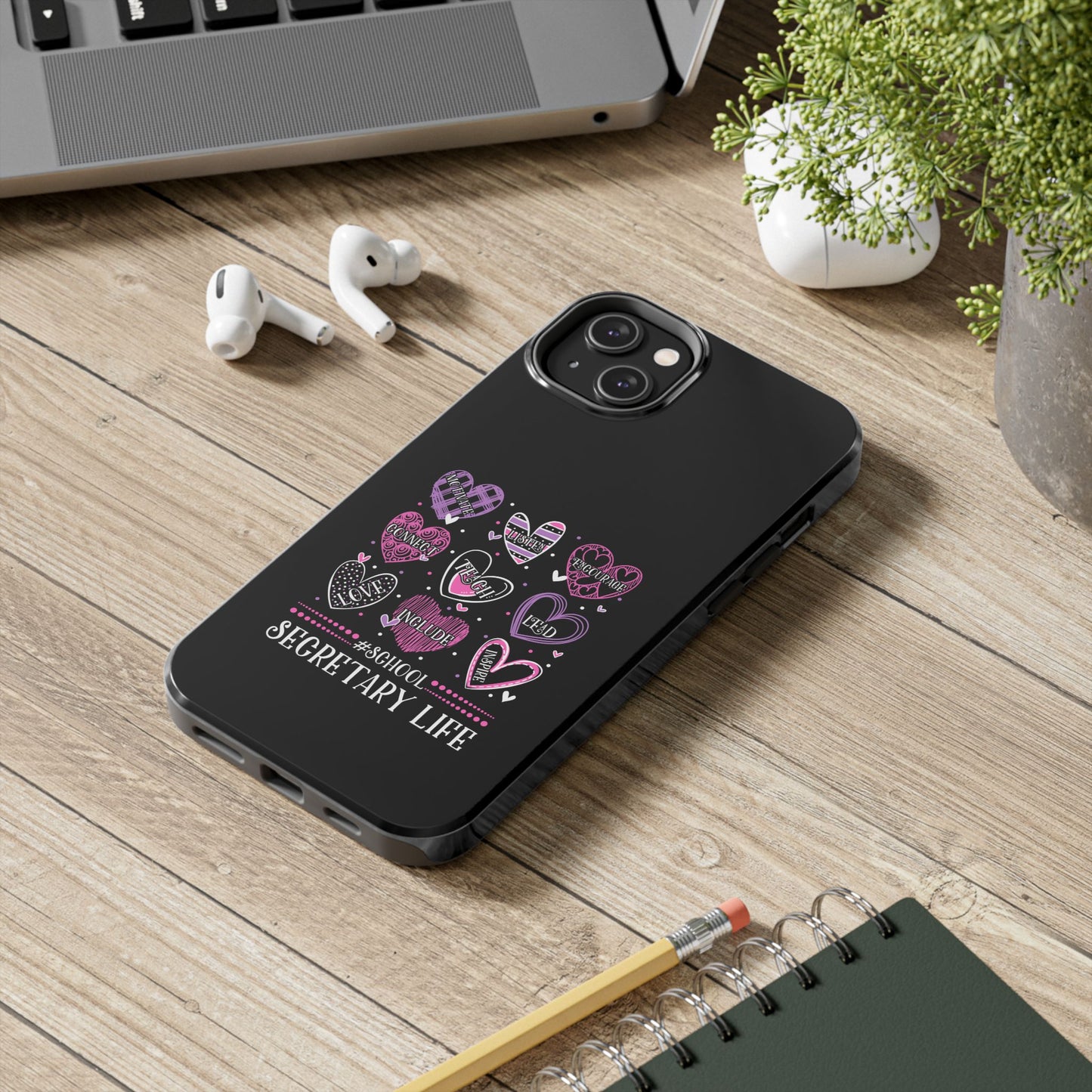 School Secretary Hearts Valentine Valentines Day - Tough Phone Case