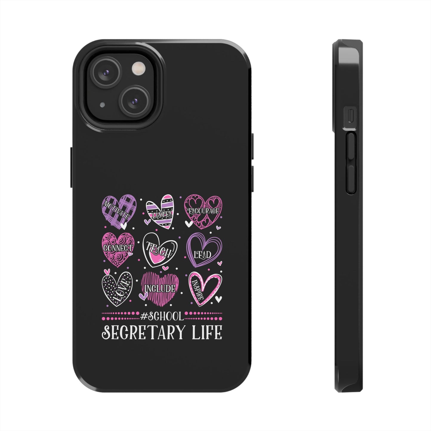 School Secretary Hearts Valentine Valentines Day - Tough Phone Case
