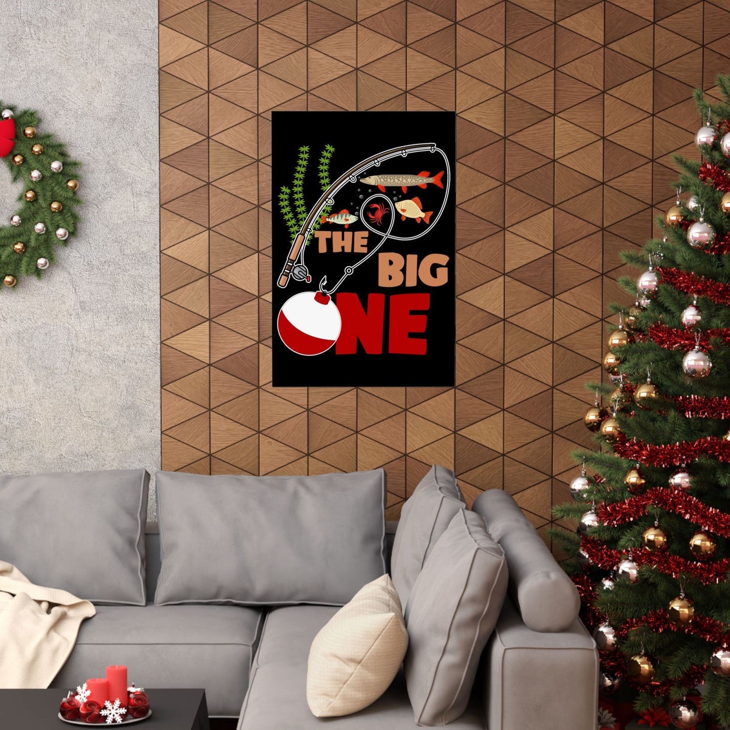 Kids Fishing The Big One Year 1St First Birthday Little Fisherman - Wall Art