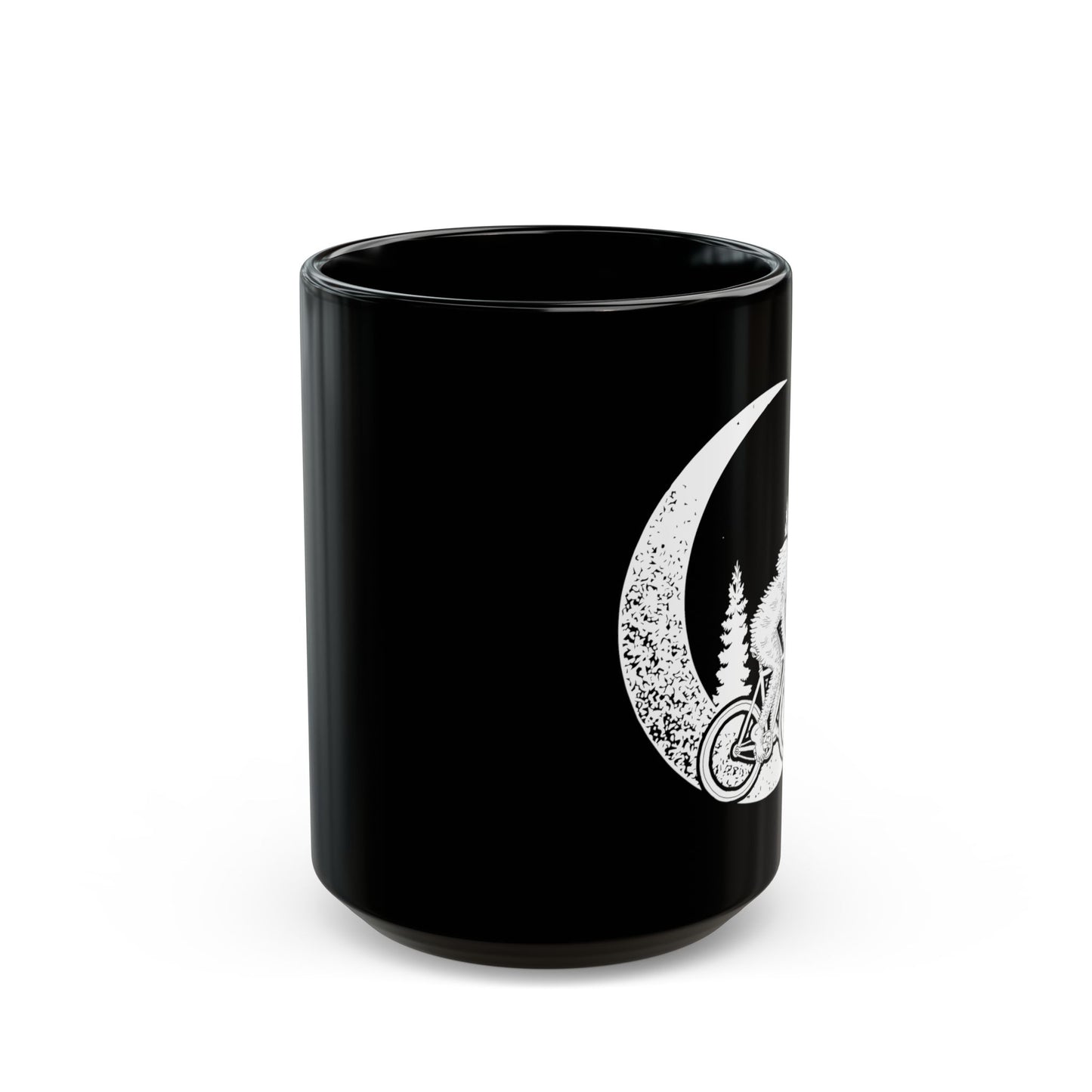 Yeti Riding Moon Bike Halloween Lunar Cycling Bigfoot - Black Mug