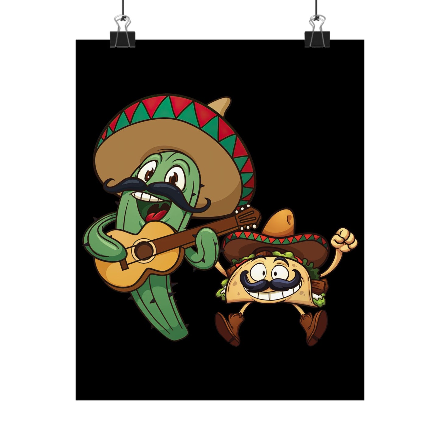 Guitar Mexico Fiesta Cactus Guitarist Sombrero Cinco De Mayo - Wall Art