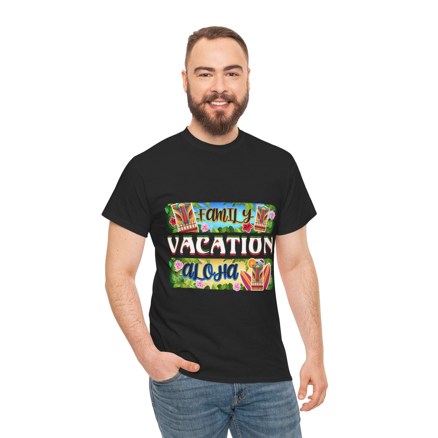 Family Vacation Aloha Tiki Tropical Beach Unisex Graphic T-Shirt