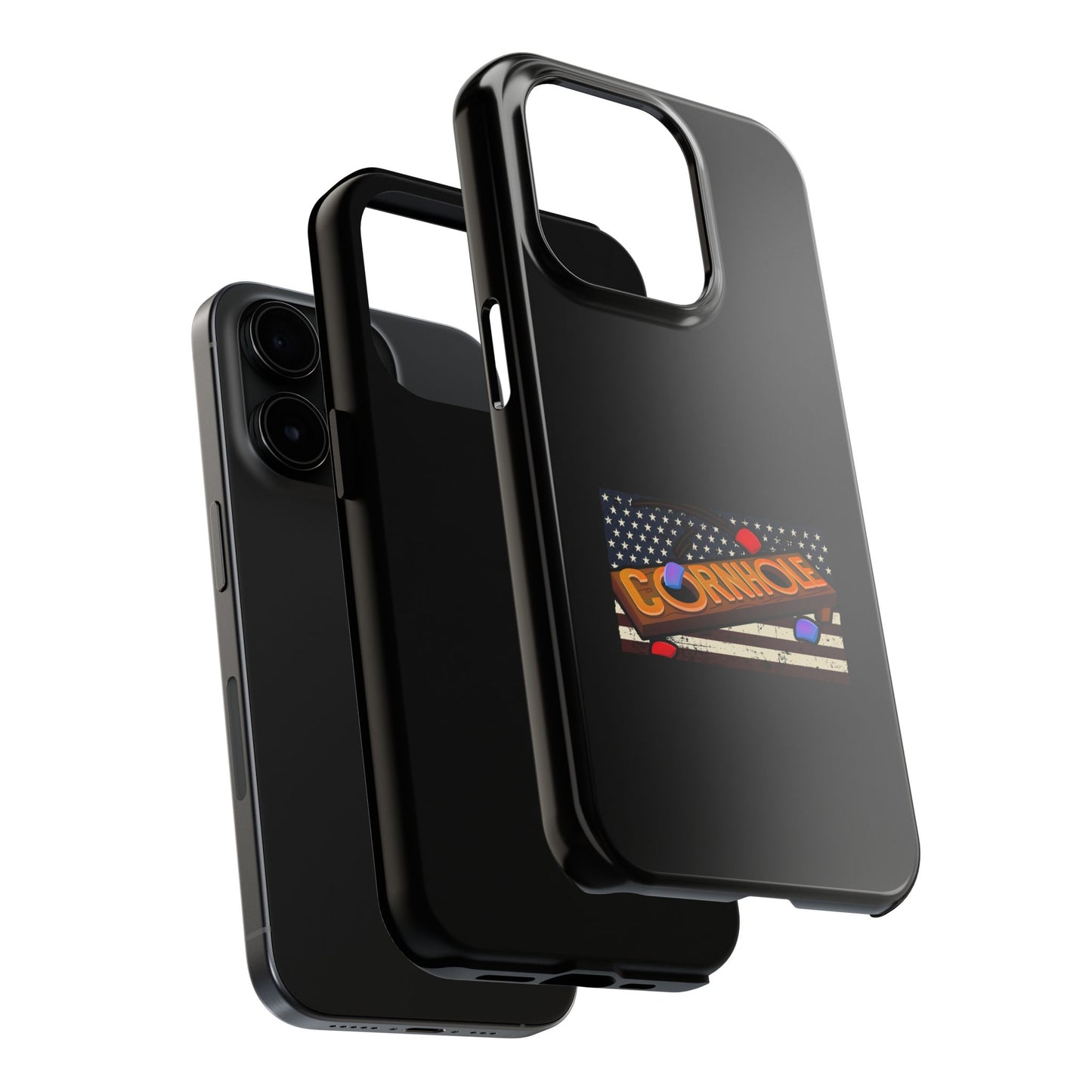 American Flag Cornhole - Rex Valentine Design - Tough Phone Case