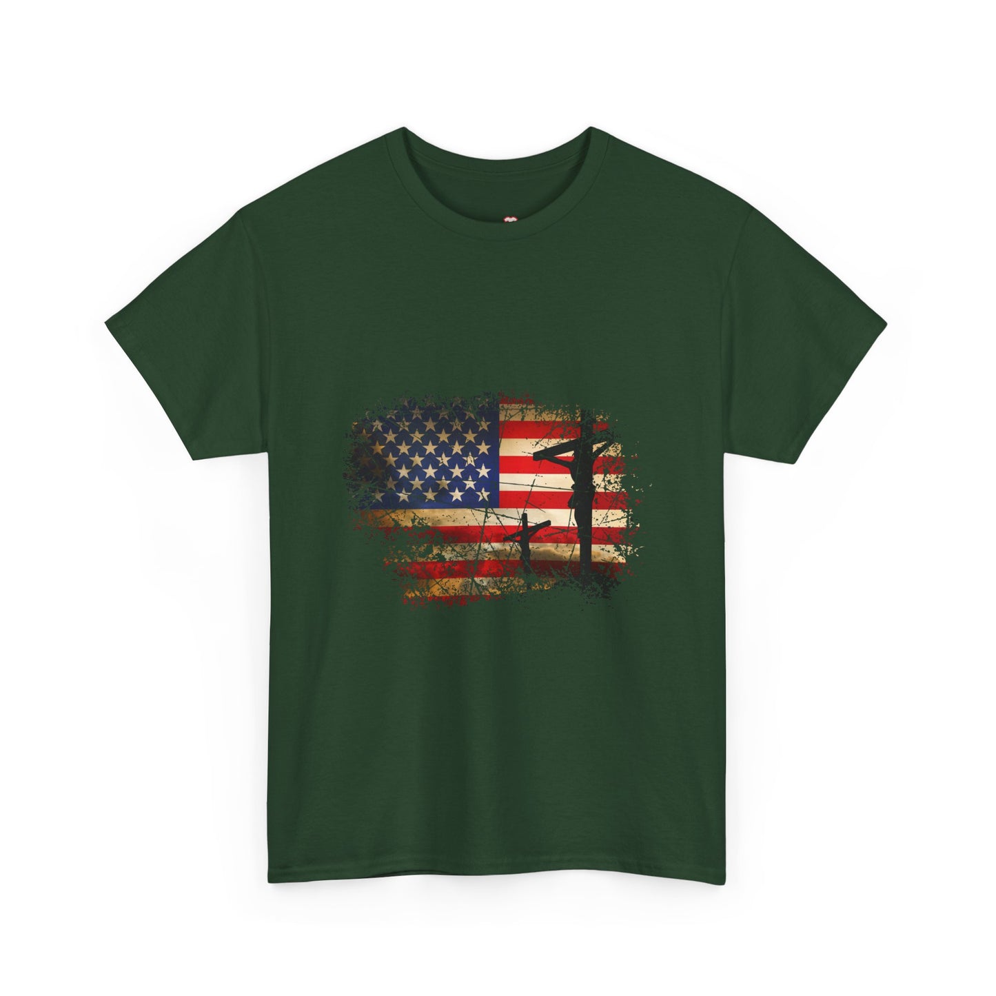 Cross Christ American Flag Pride Hand Christian Lover Gift - Unisex T-Shirt