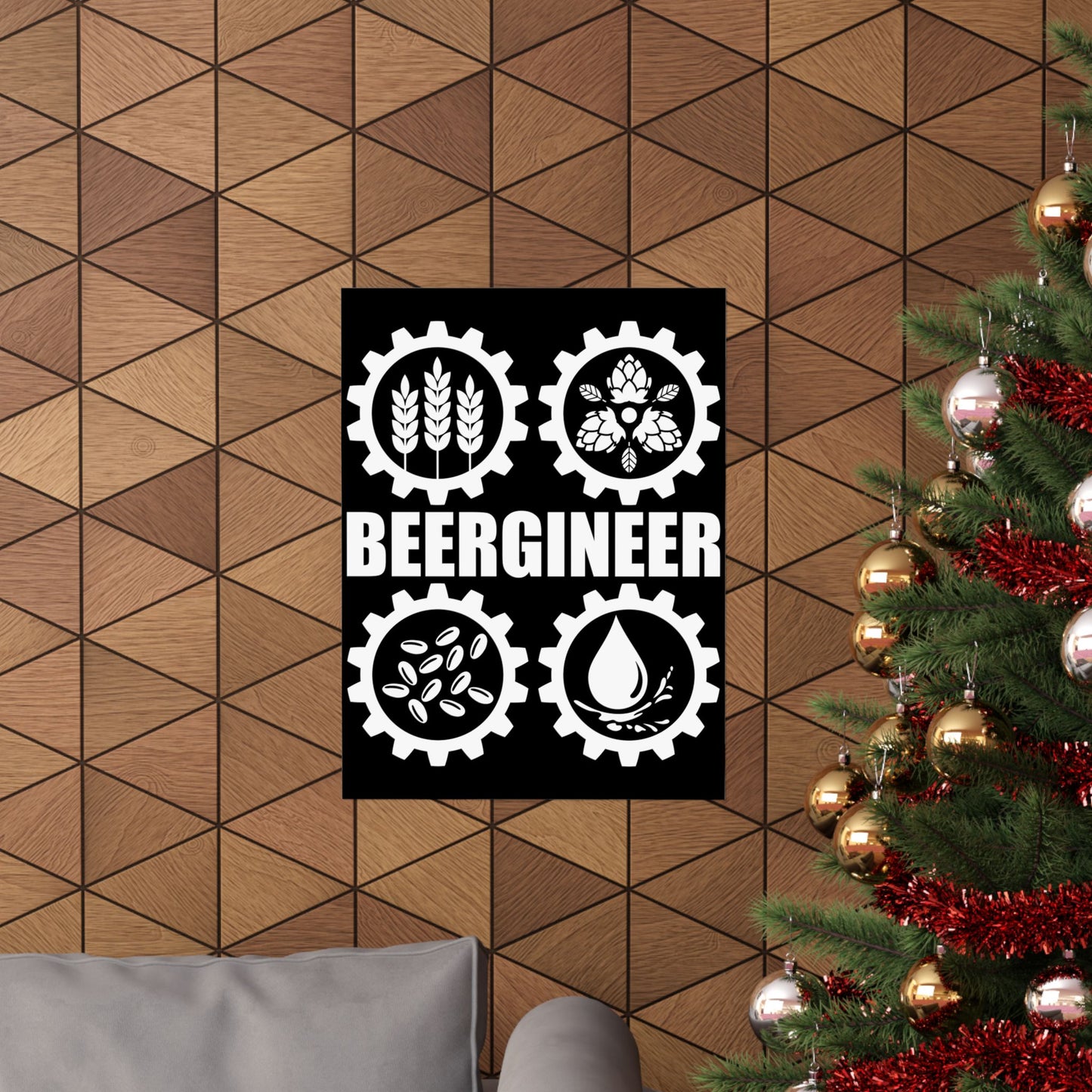 Beergineer Homebrew Home Brewing Craft Beer Brewer - Wall Art