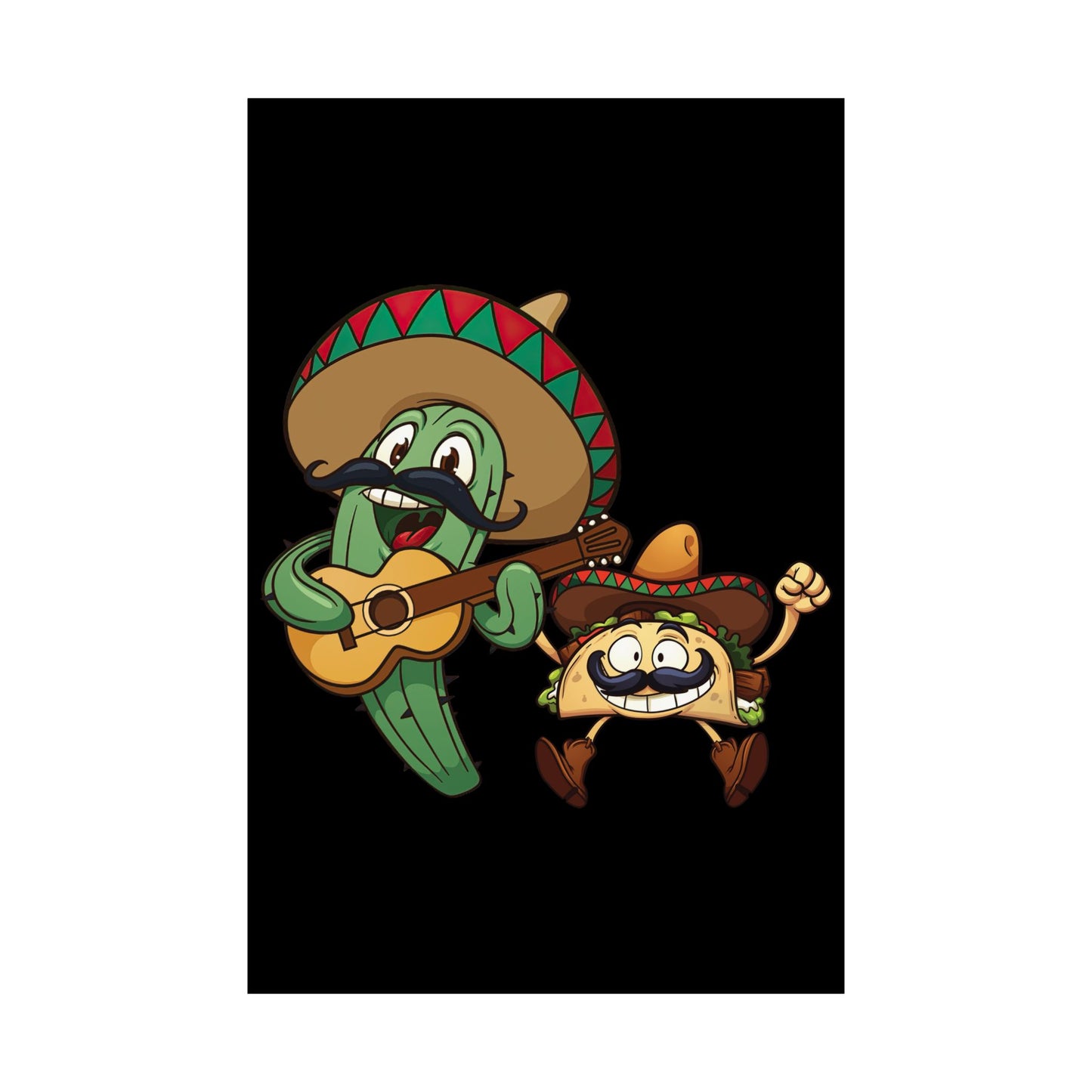 Guitar Mexico Fiesta Cactus Guitarist Sombrero Cinco De Mayo - Wall Art
