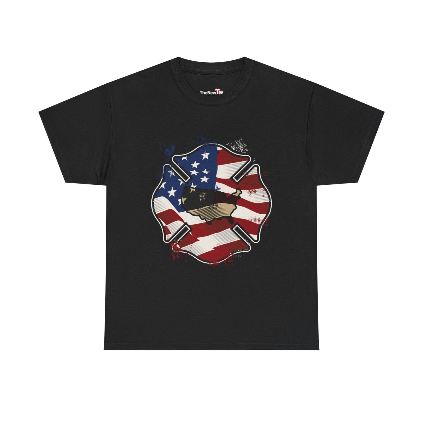 American Flag Firefighter Usa United States Badge - Unisex T-Shirt