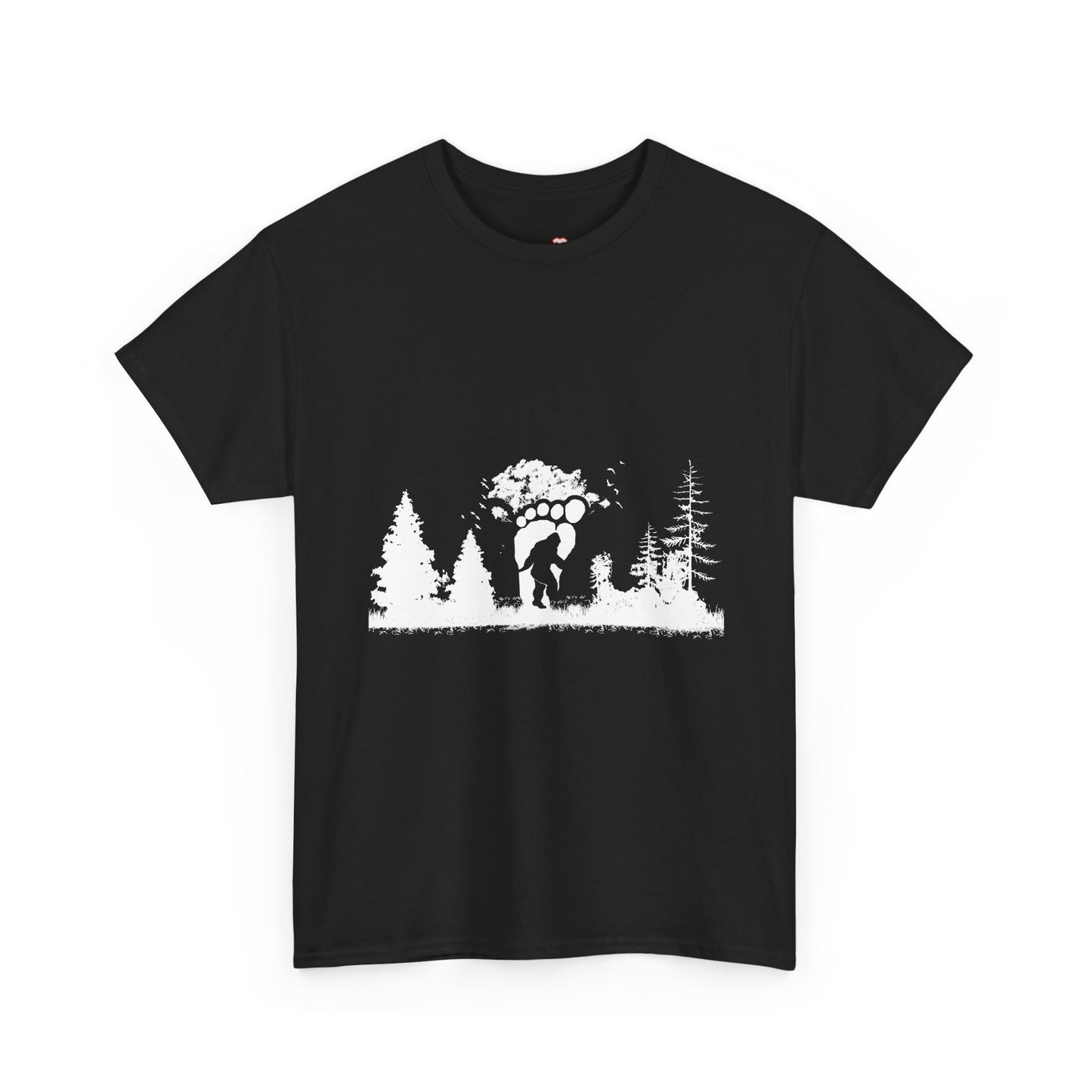 Bigfoot In The Forest Hiding At Night Full Moon Trees Nature - Unisex T-Shirt
