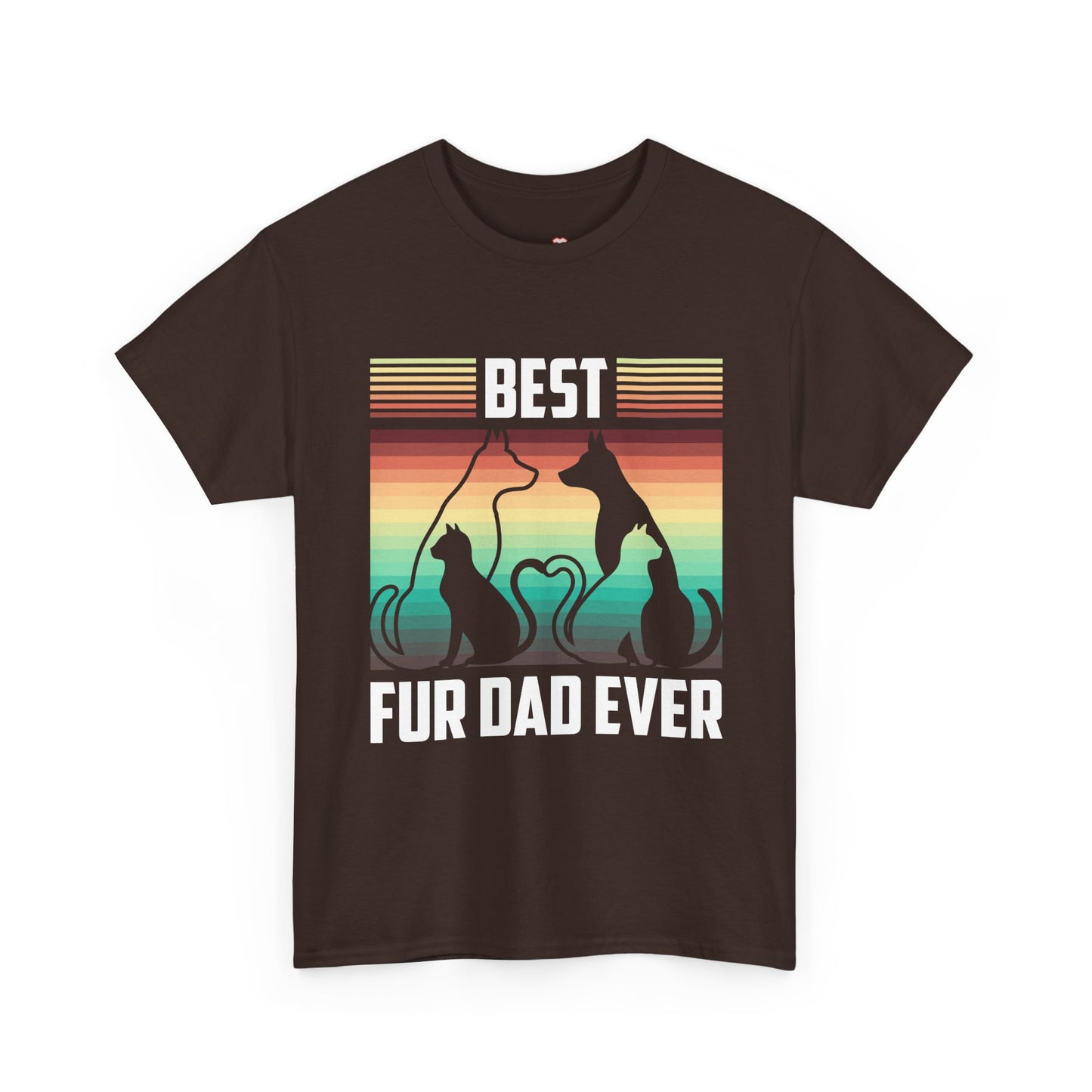 Funny Best Fur Dad Ever Vintage Retro Dog And Cat Owner - Unisex T-Shirt