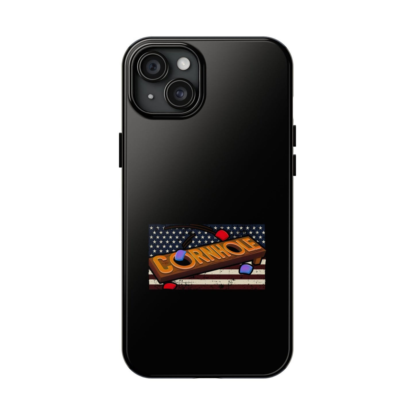 American Flag Cornhole - Rex Valentine Design - Tough Phone Case