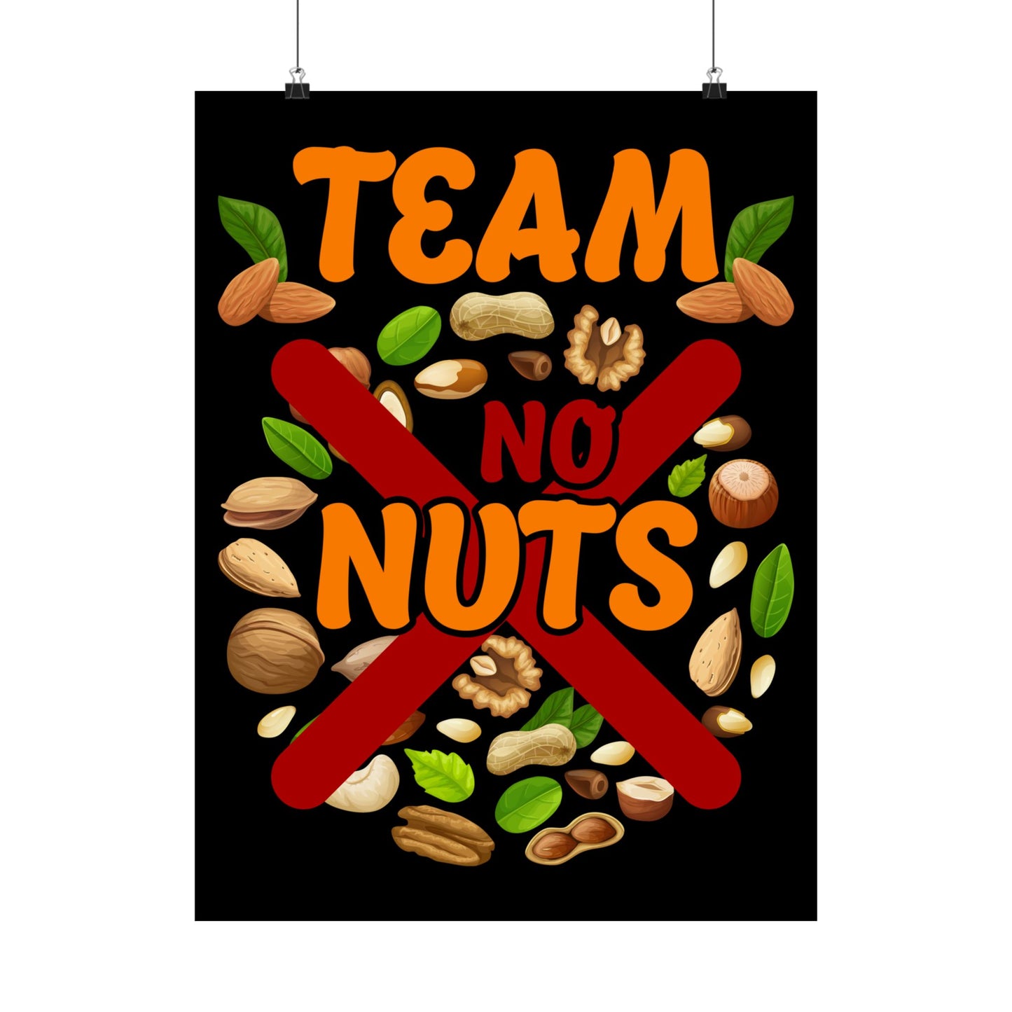 Gender Reveal Team No Nuts Girl Matching Family Baby Party - Wall Art
