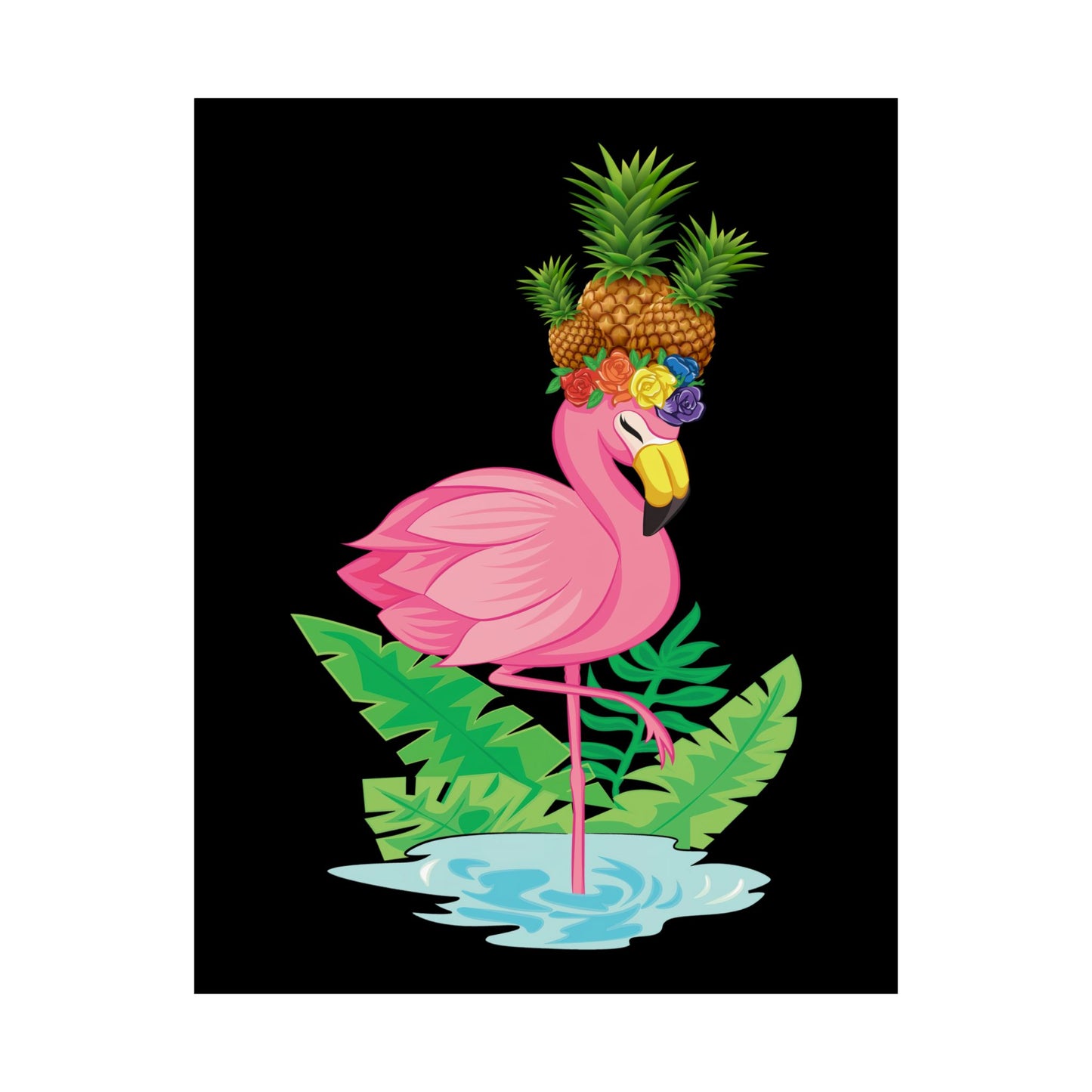 Funny Flamingo Pineapple Pun Lover Gift Pine Mingo - Wall Art