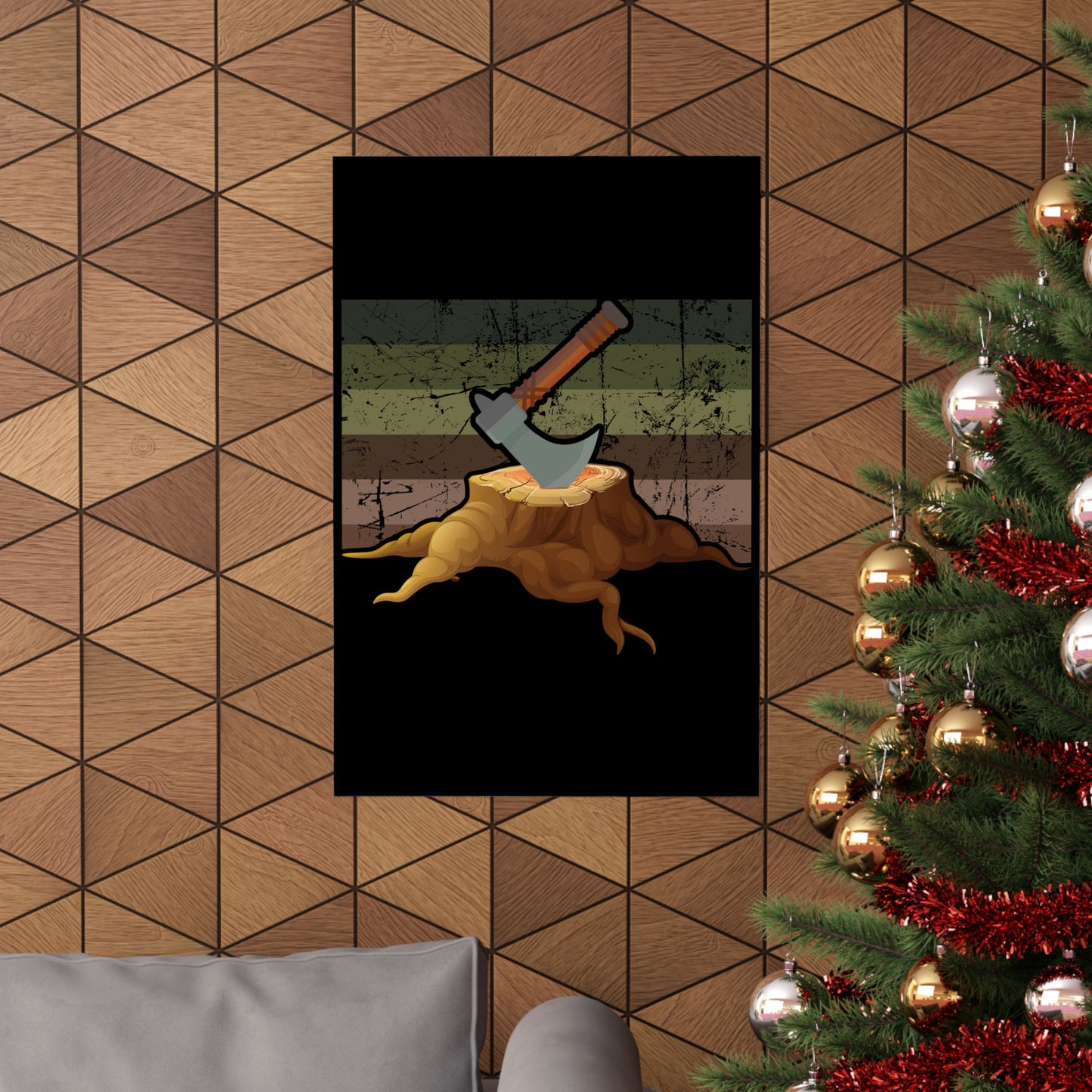 Trees Chop Wilderness Arborist Gift Lumberjack - Wall Art