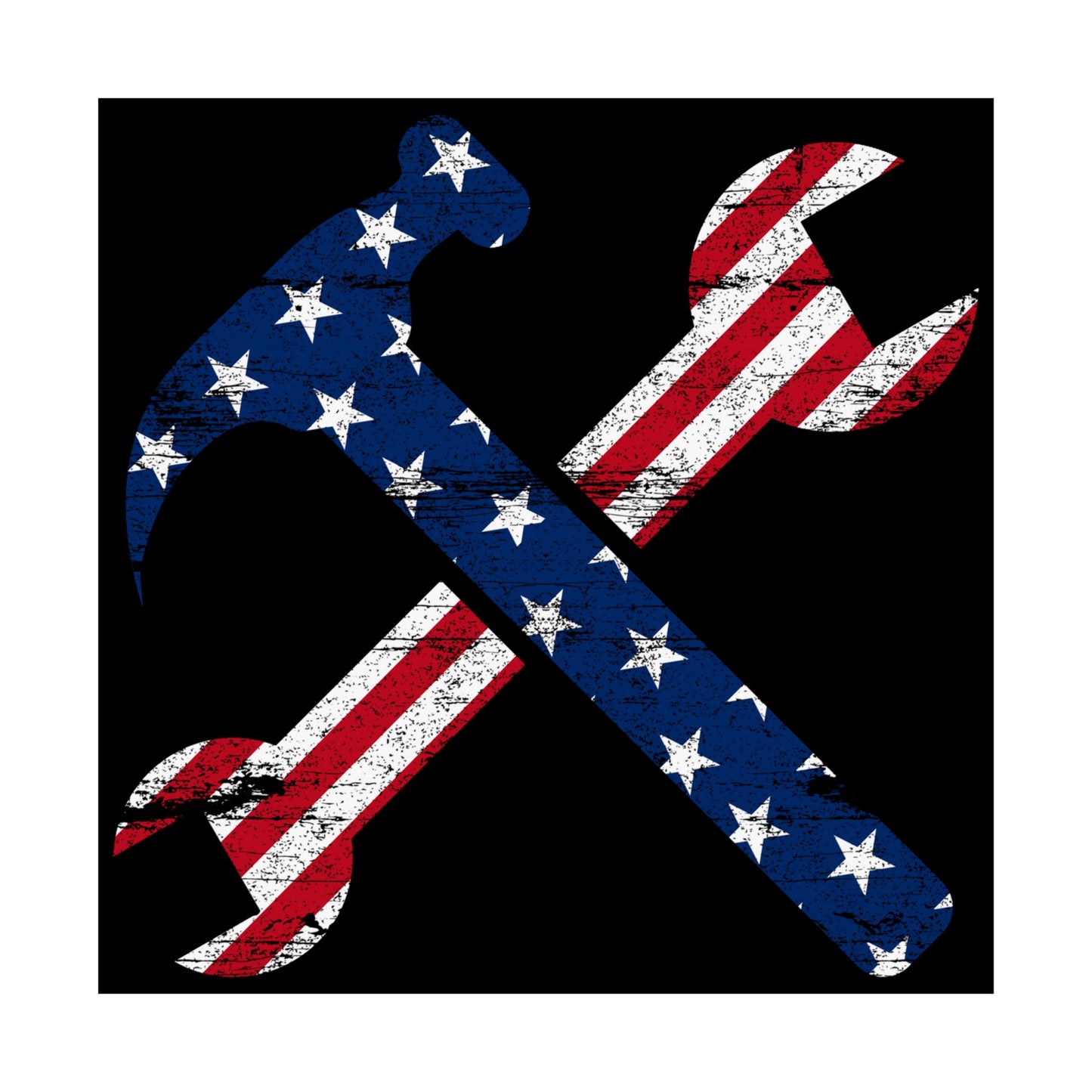American Flag Ironworker And Tools - Wall Art