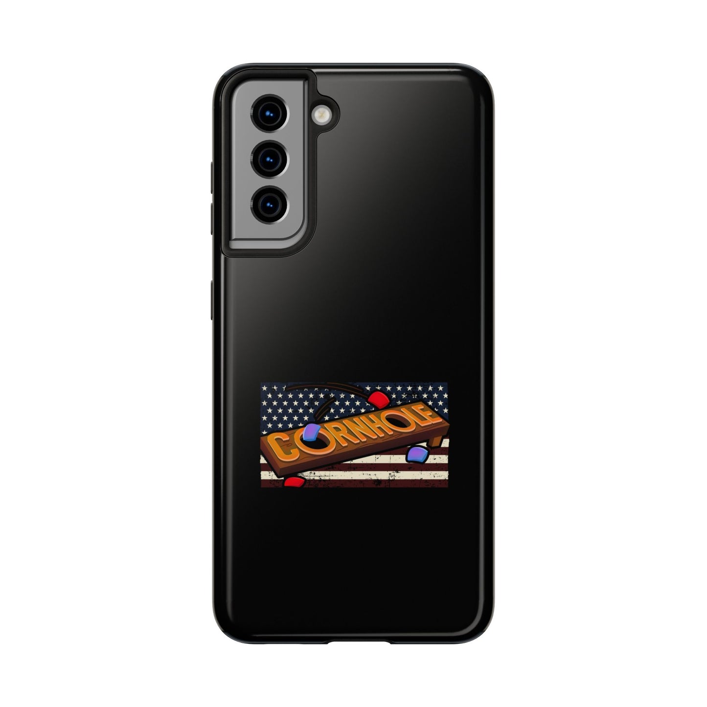 American Flag Cornhole - Rex Valentine Design - Tough Phone Case
