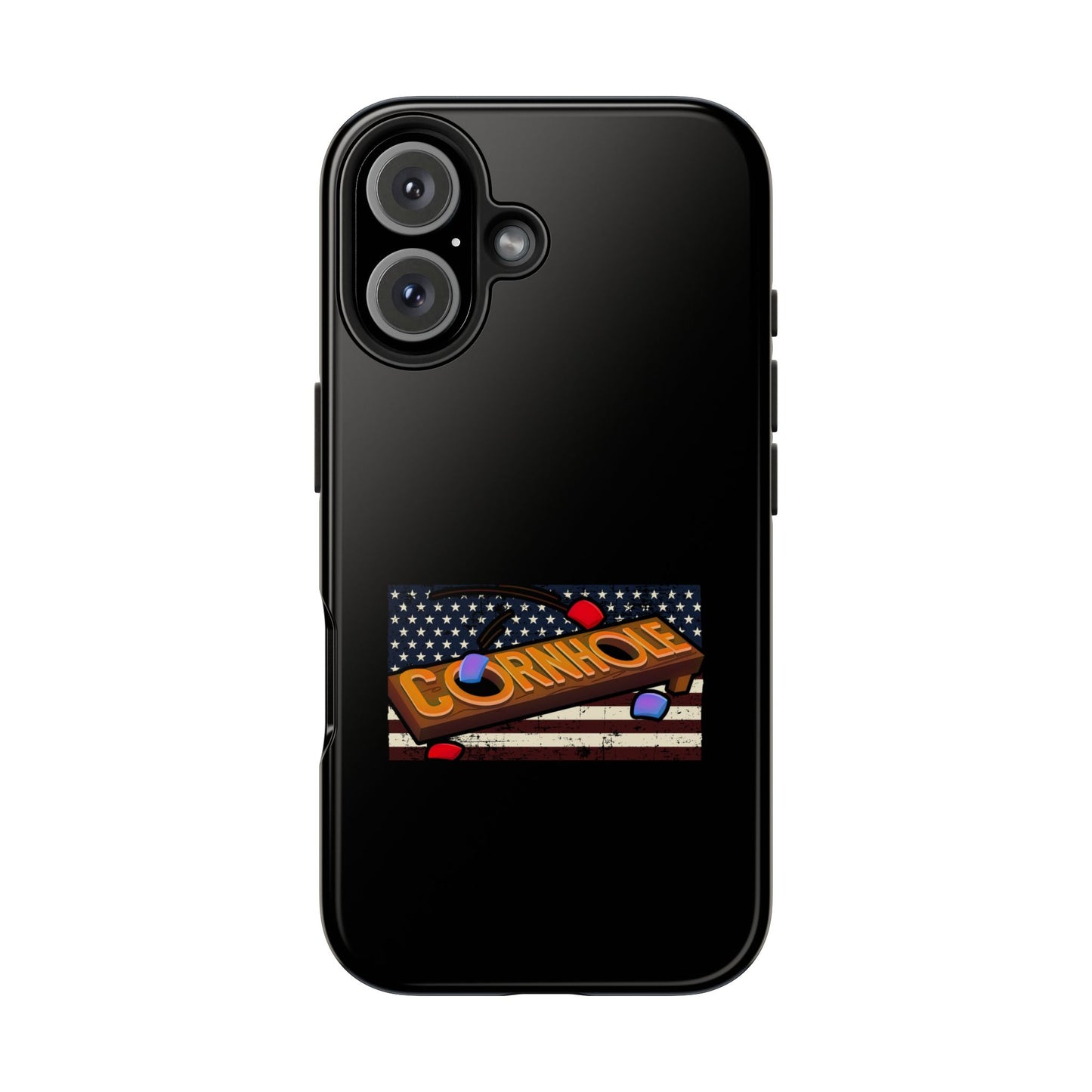 American Flag Cornhole - Rex Valentine Design - Tough Phone Case